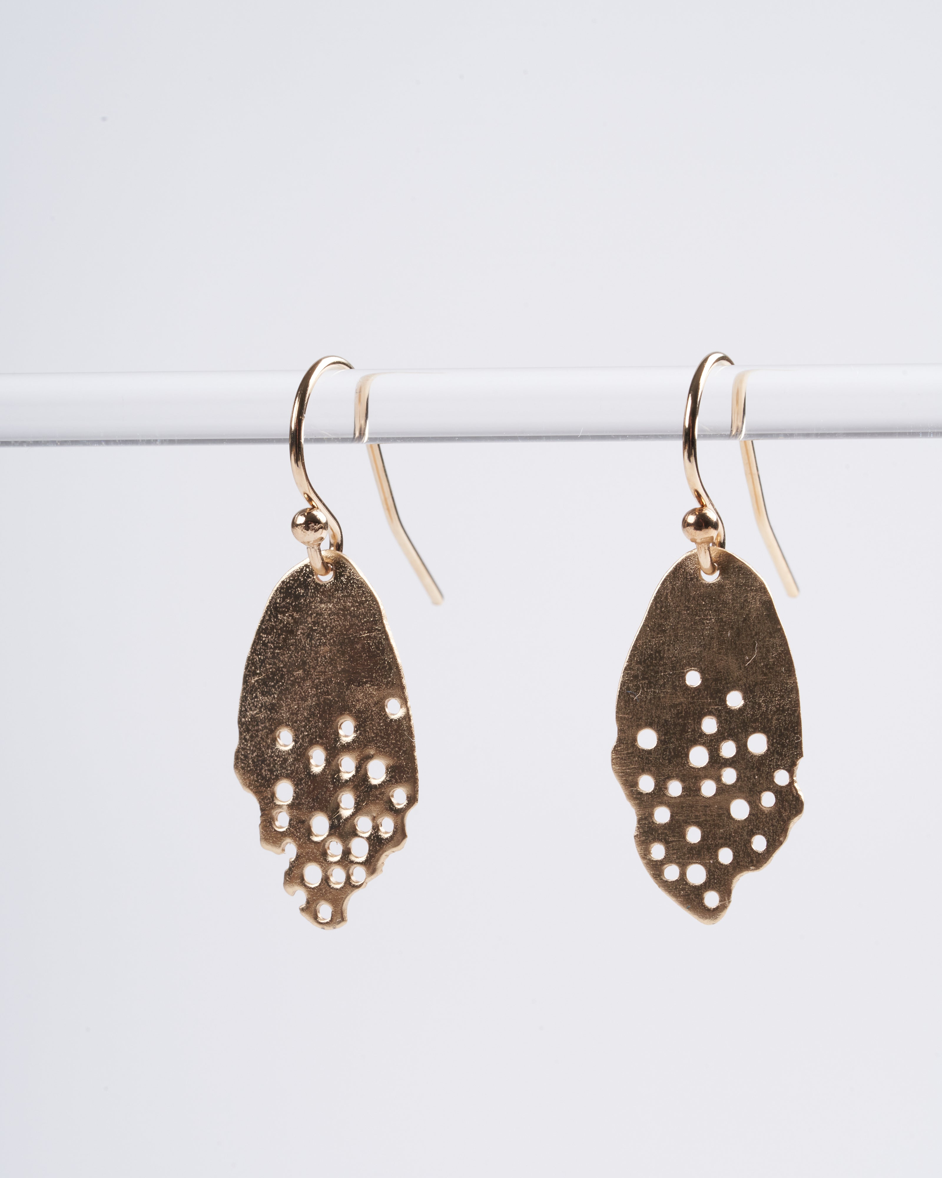 julie cohn designs, bronze petit leaf earrings