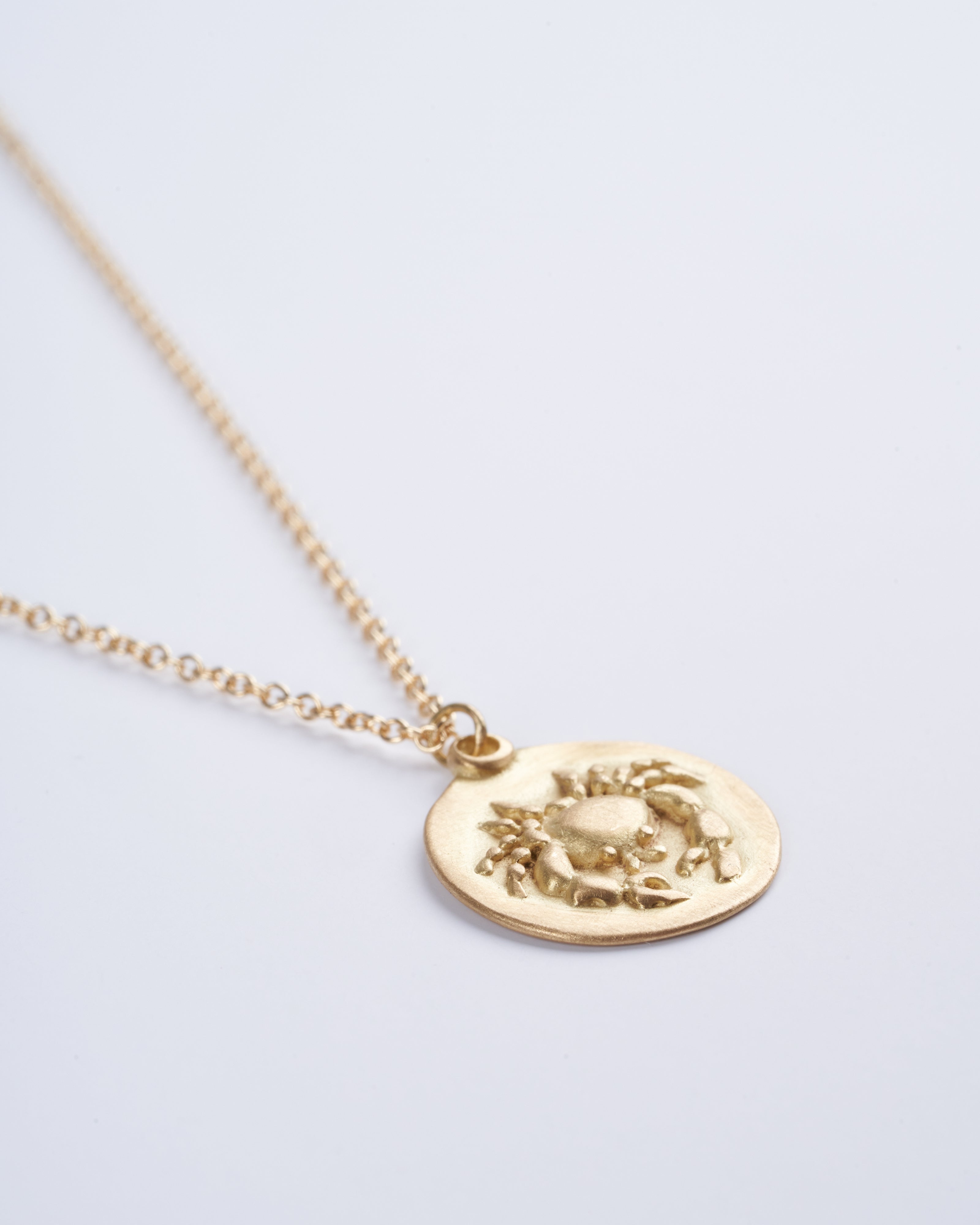 marian maurer, cancer horoscope necklace - gold