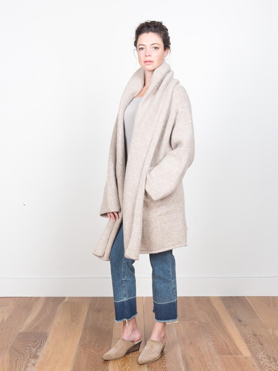 lauren manoogian, capote coat - ecru