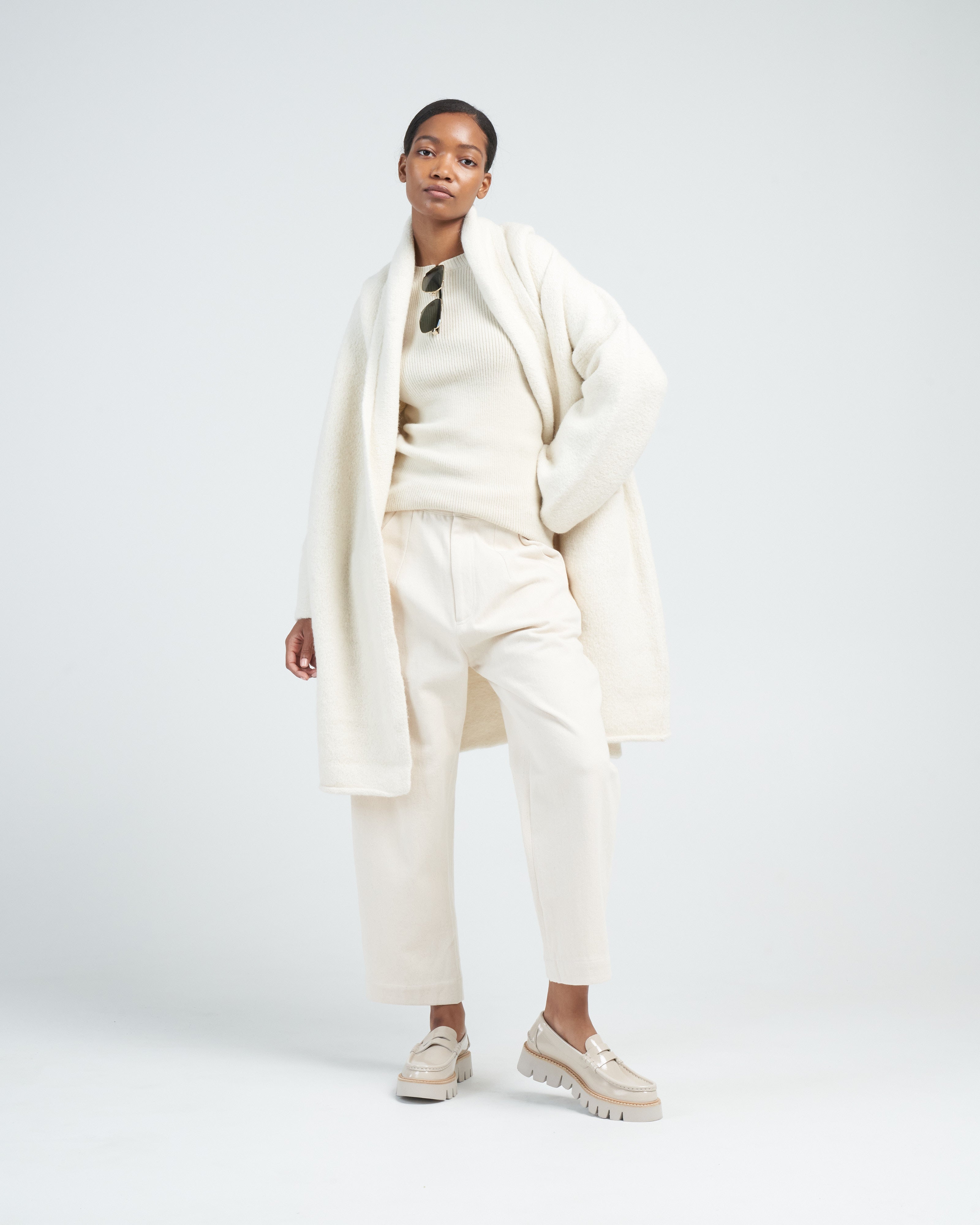 lauren manoogian, capote coat - raw white