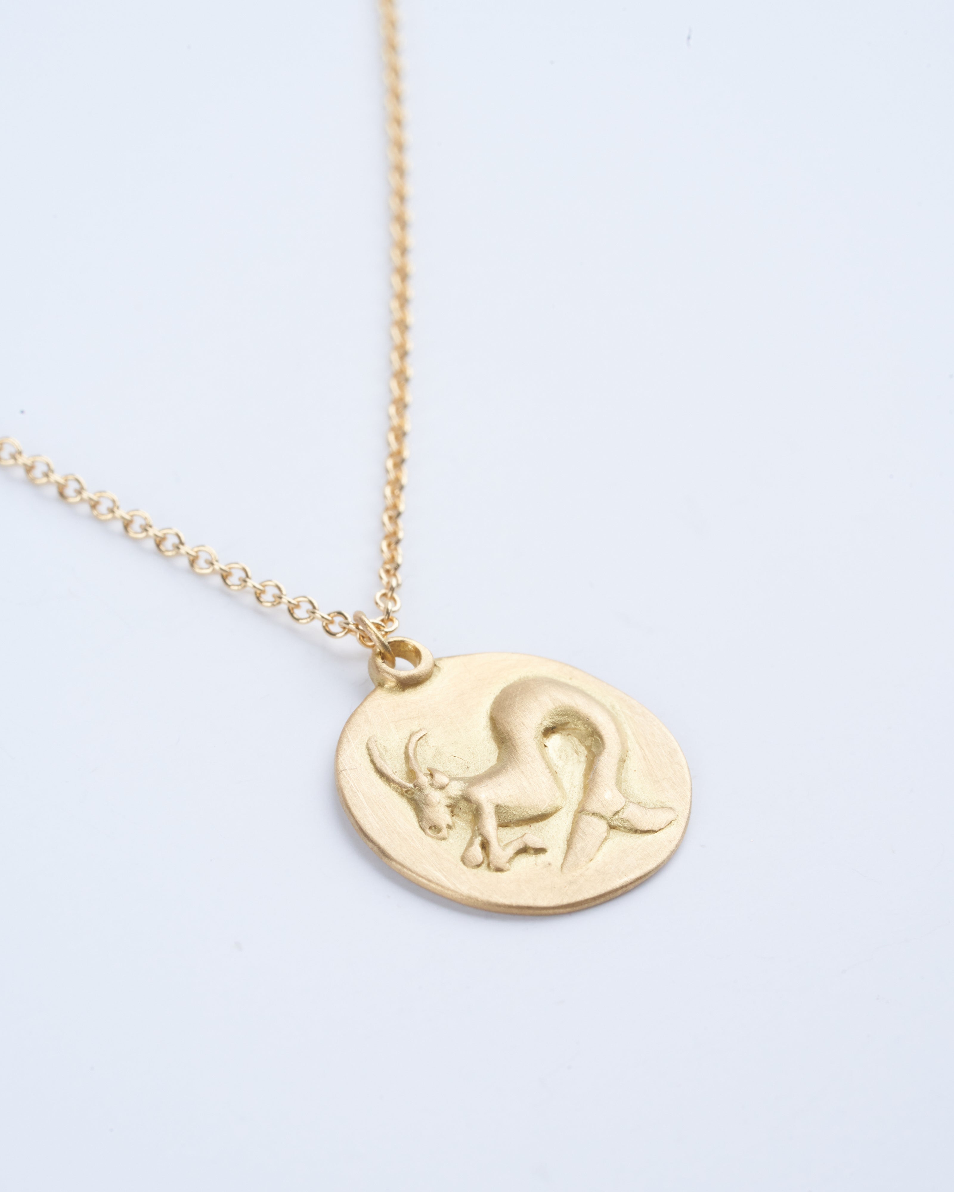 marian maurer, capricorn disc necklace - yellow gold