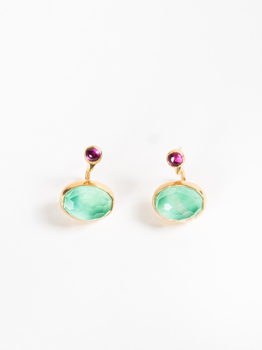 katerina makriyianni, chrysophase earrings