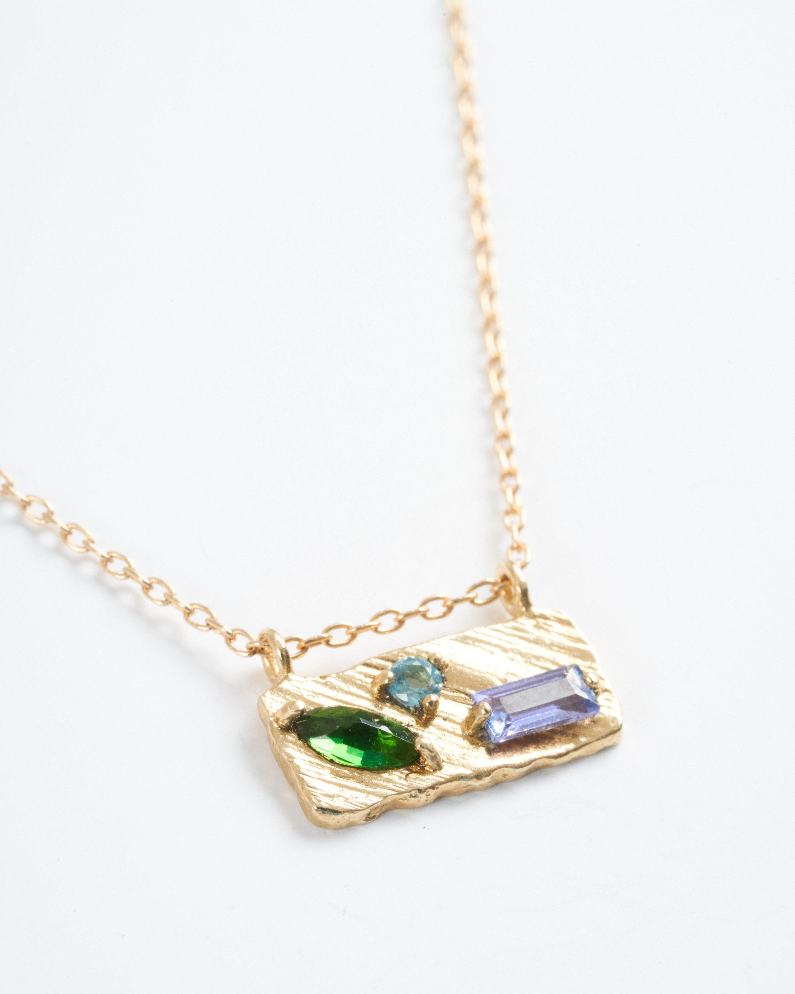 lio and linn, collage small necklace tanzanite - multi