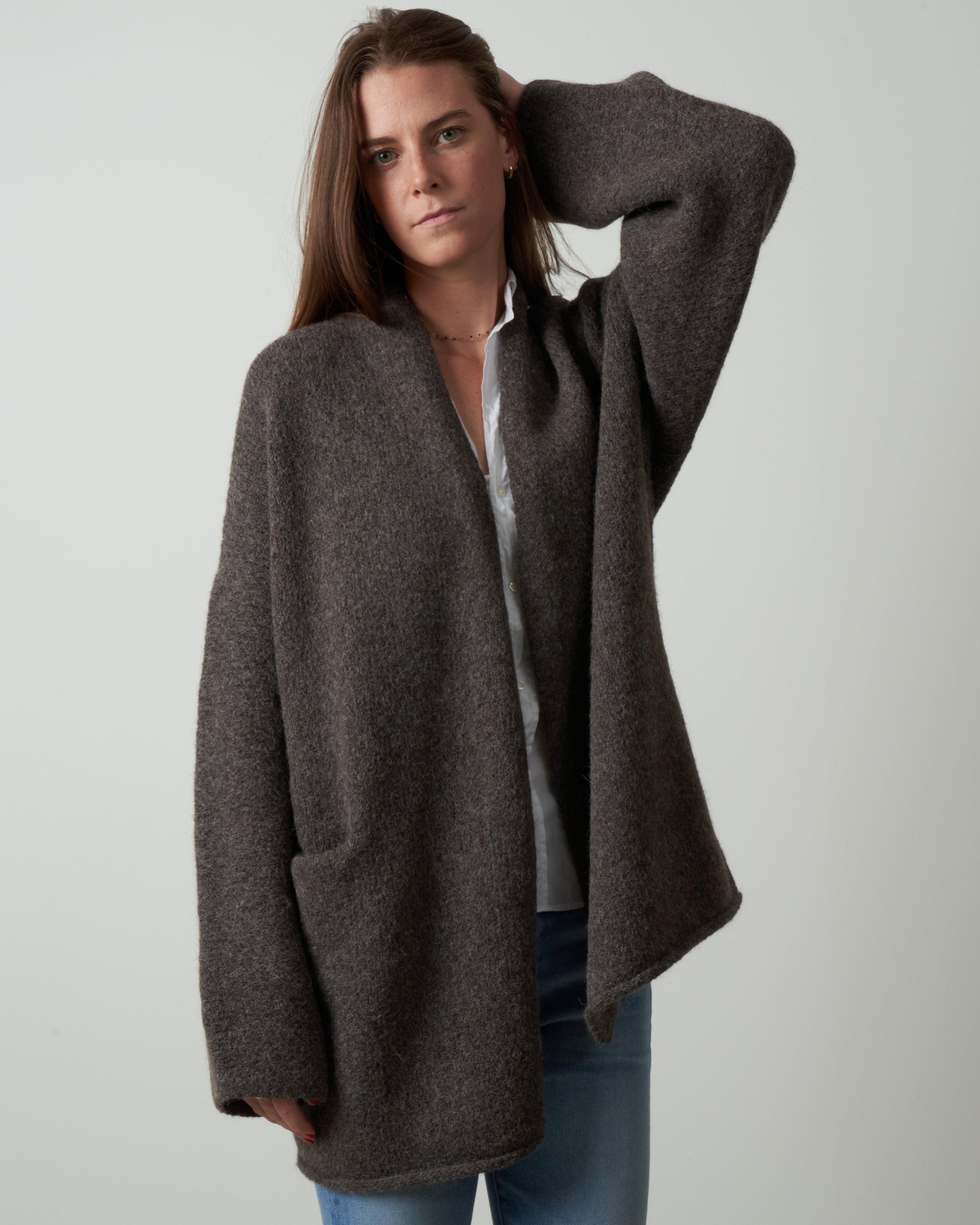 lauren manoogian, coto cardigan - barnwood