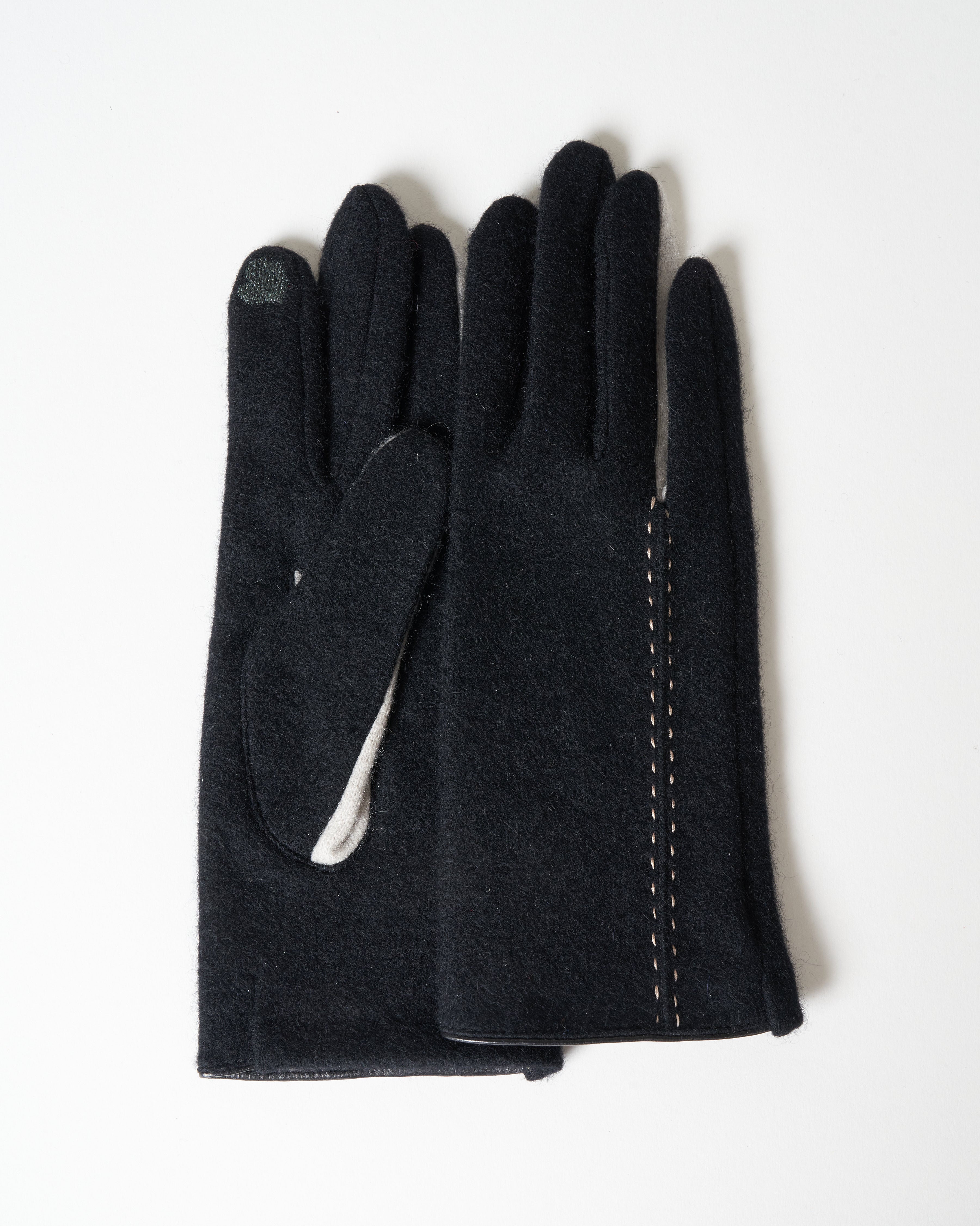 lapero, d'annecy cashmere texting gloves - black