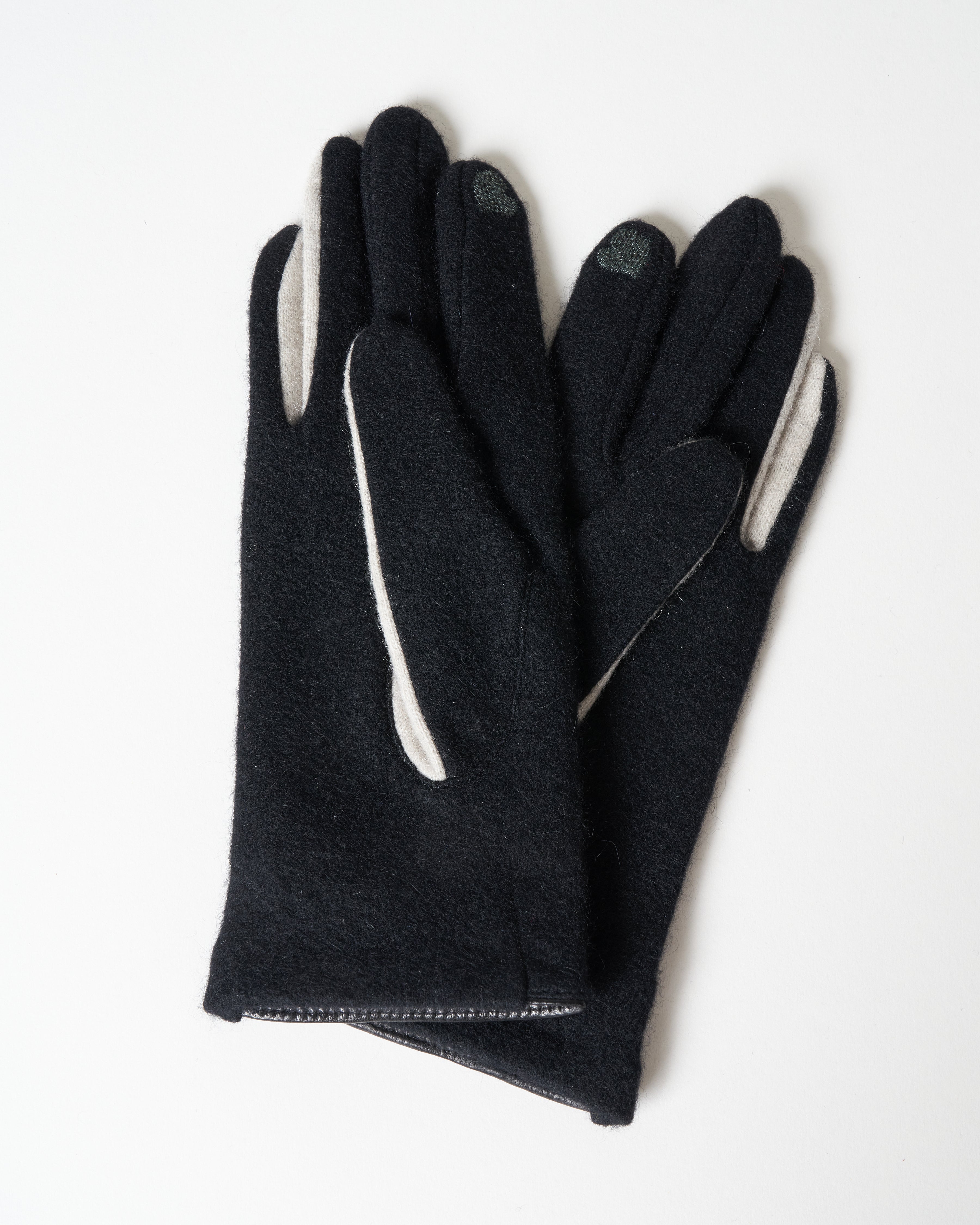 lapero, d'annecy cashmere texting gloves - black