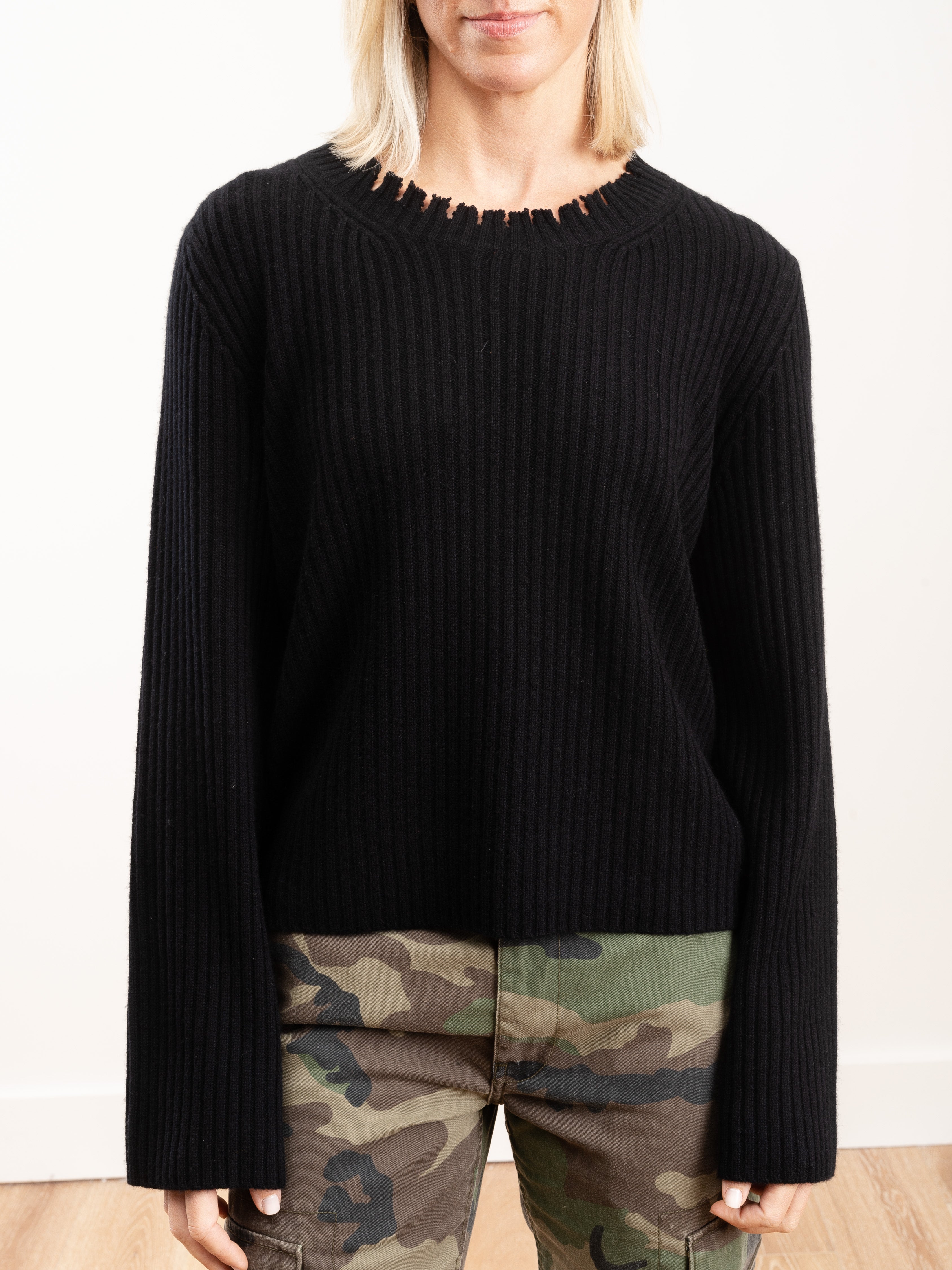 inhabit, deconstructed ribbed pullover