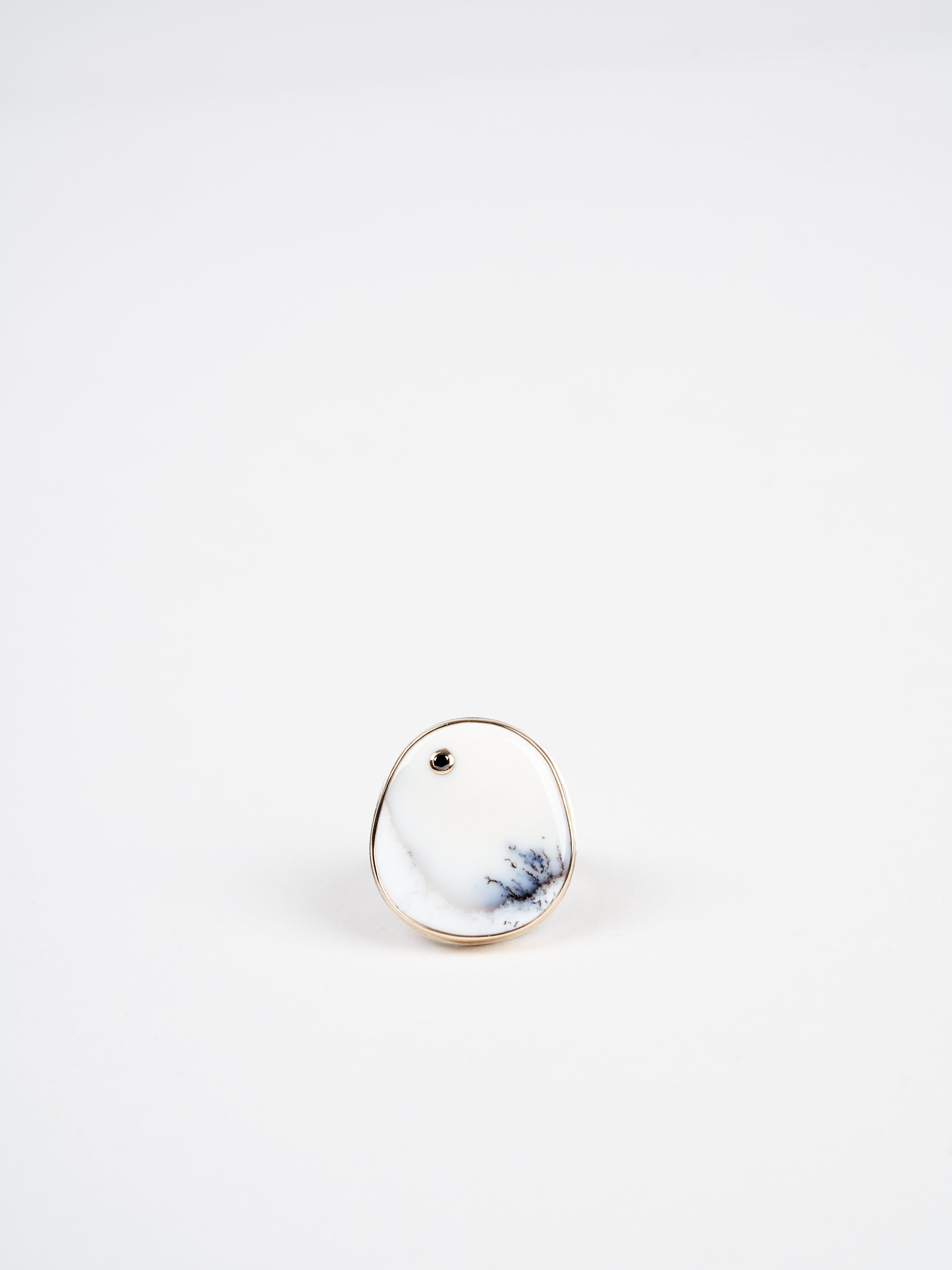 jamie joseph, dendritric opal & black diamond ring