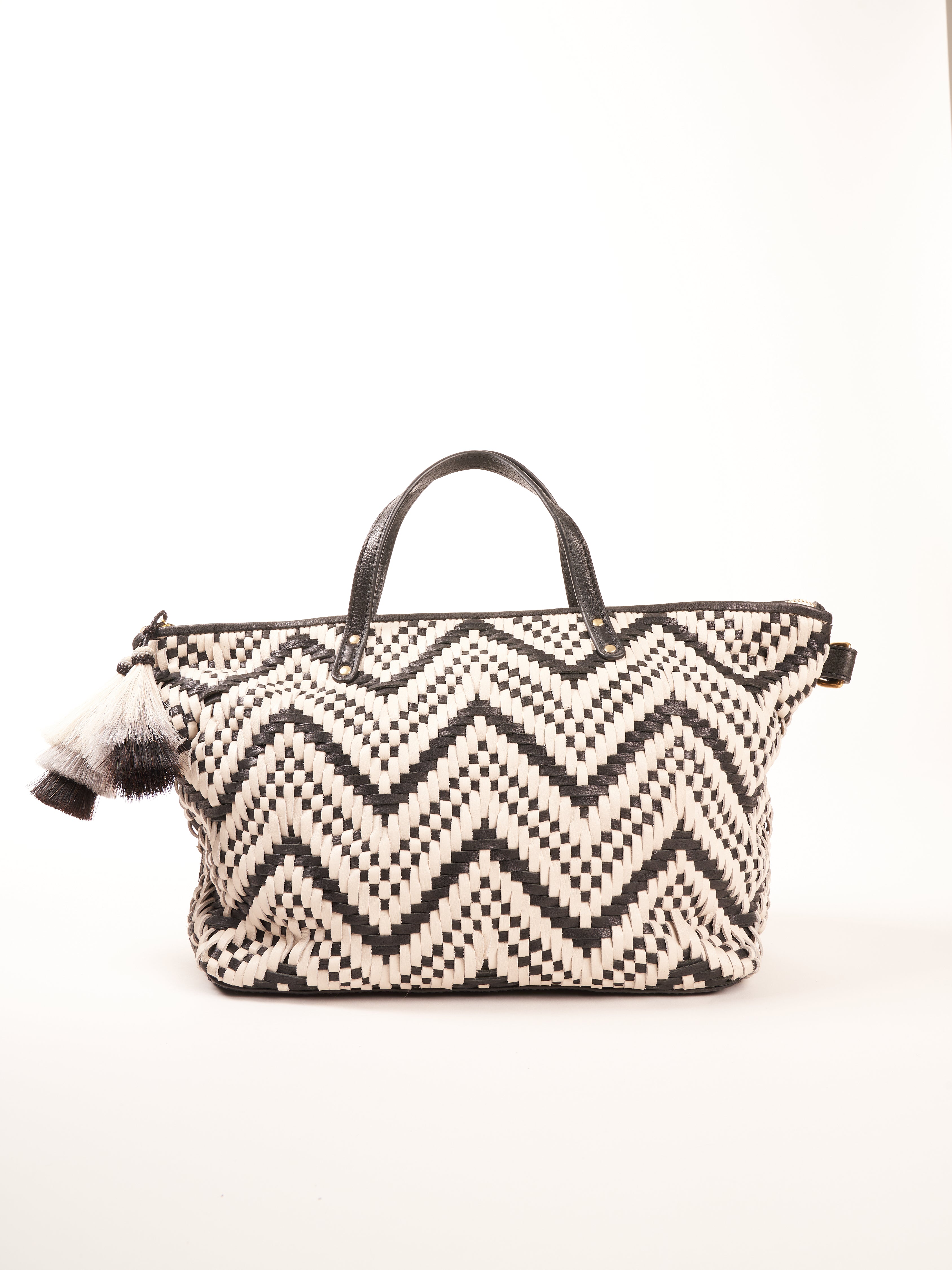 kempton and co, devon holdall - black & white