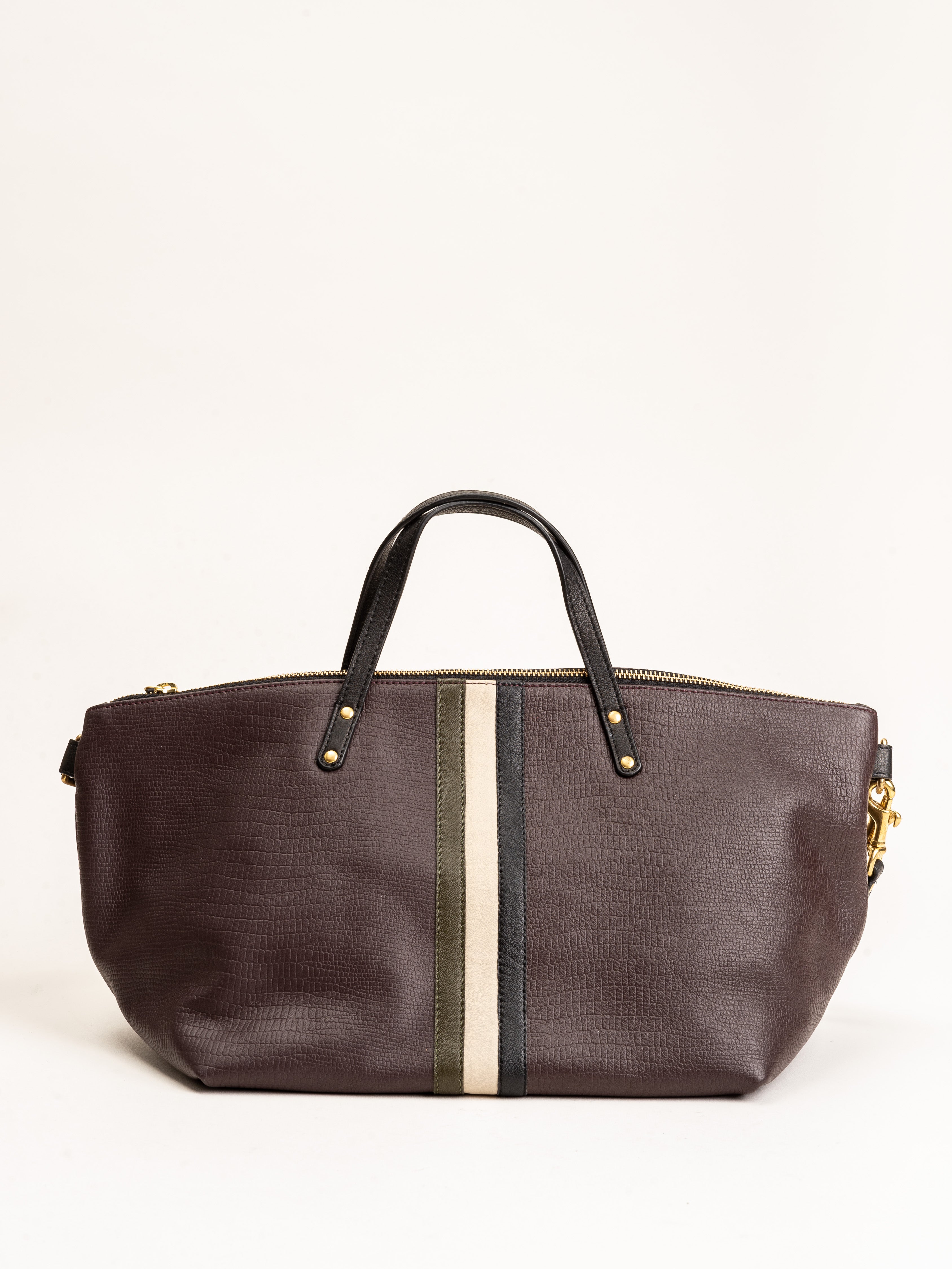 kempton and co, devon holdall - oxblood & petite lizard