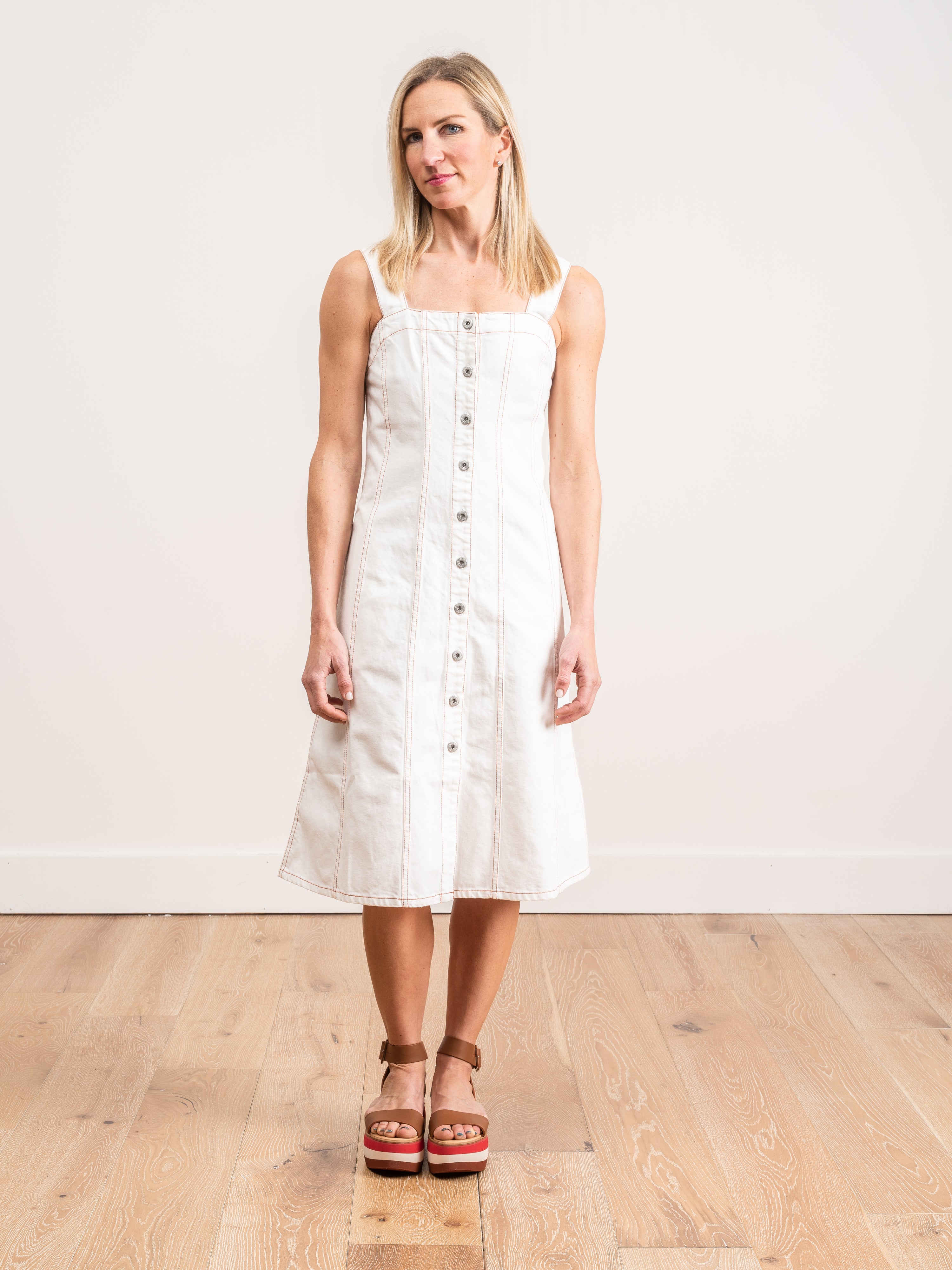 kowtow, ecru denim dress