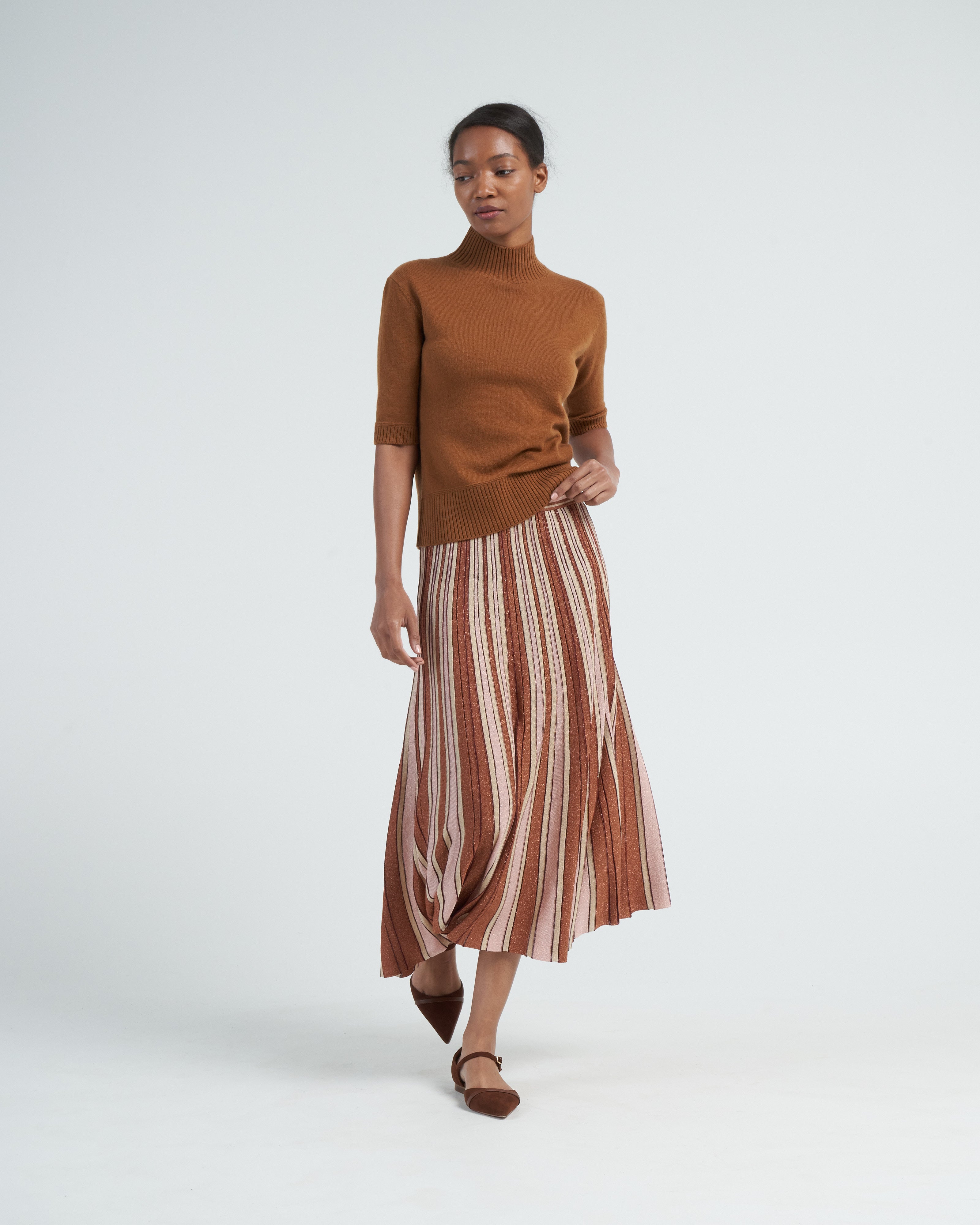 lamberto losani, elbow sleeve turtleneck - vintage vicuna