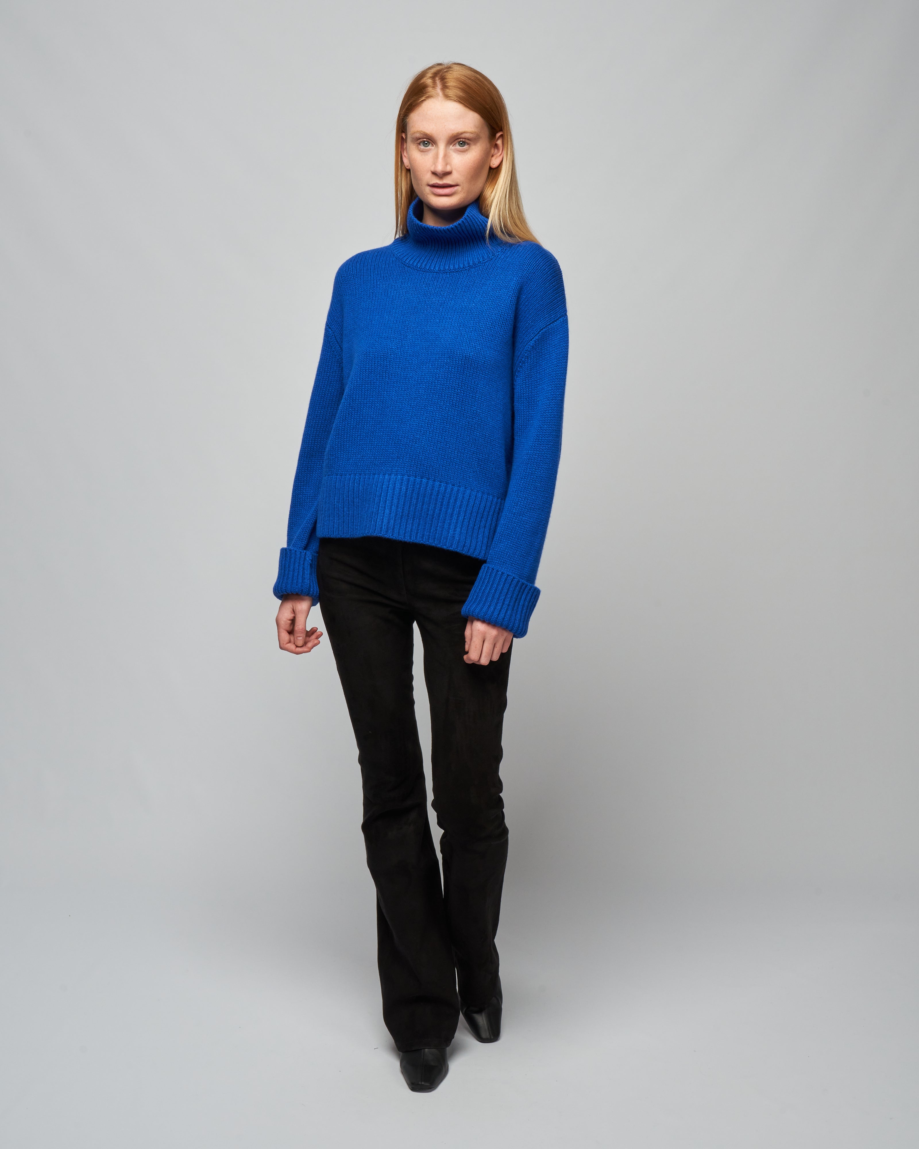 lisa yang, fleur sweater - cobalt blue