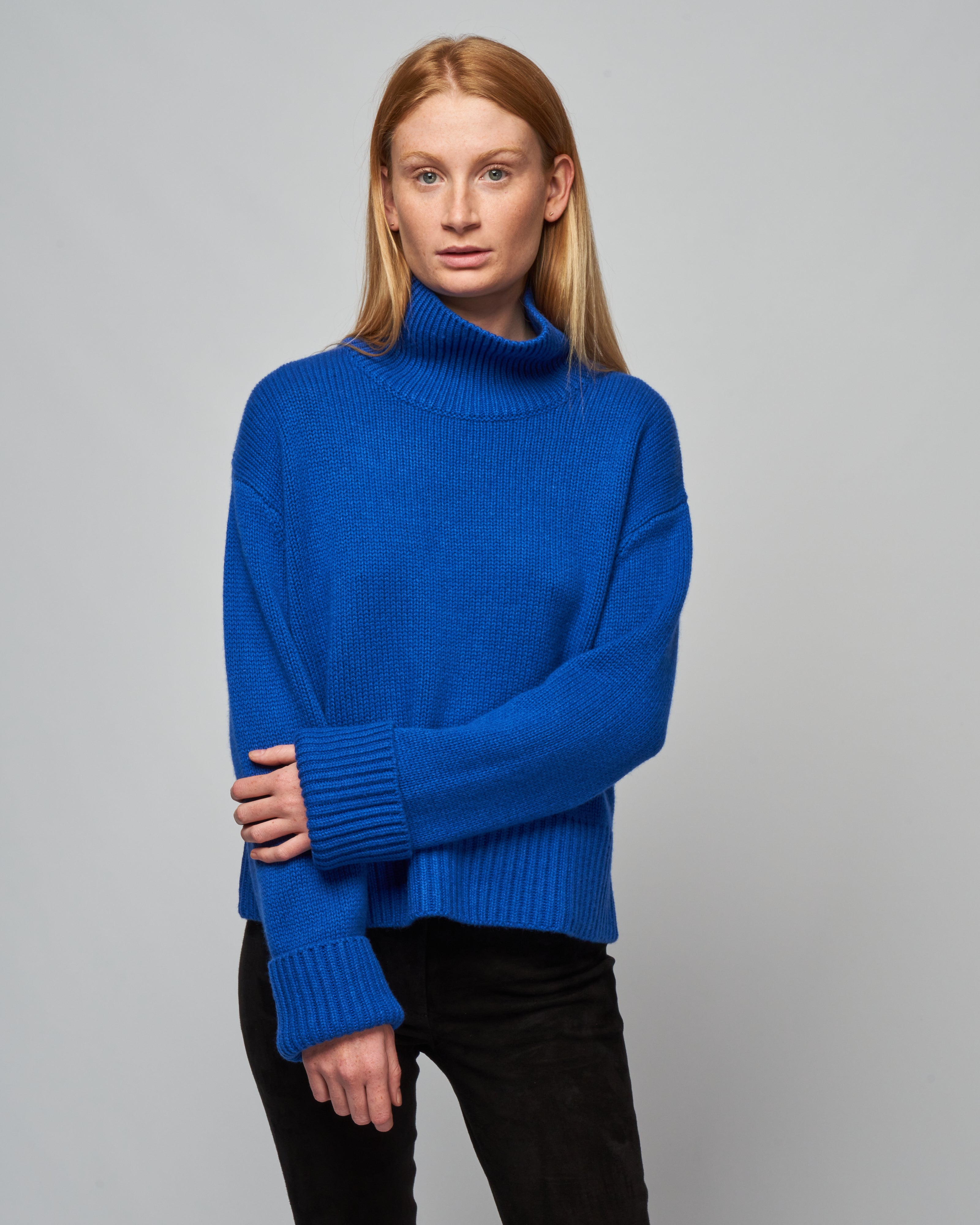 lisa yang, fleur sweater - cobalt blue