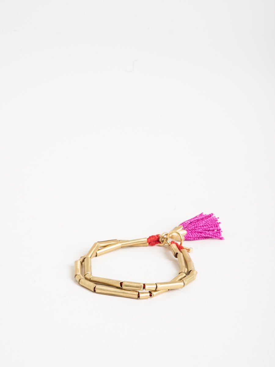 katerina makriyianni, fuschia tassel bracelet