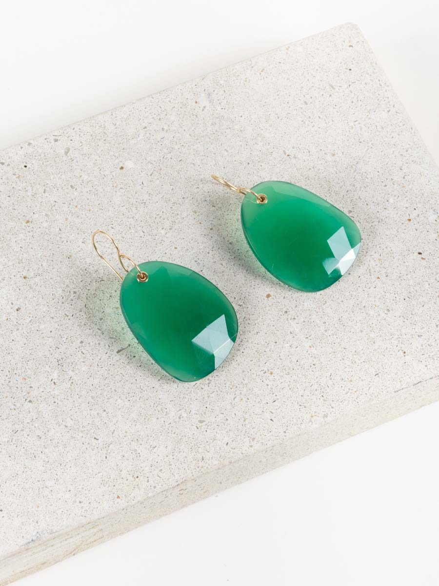 jamie joseph, green onyx earrings