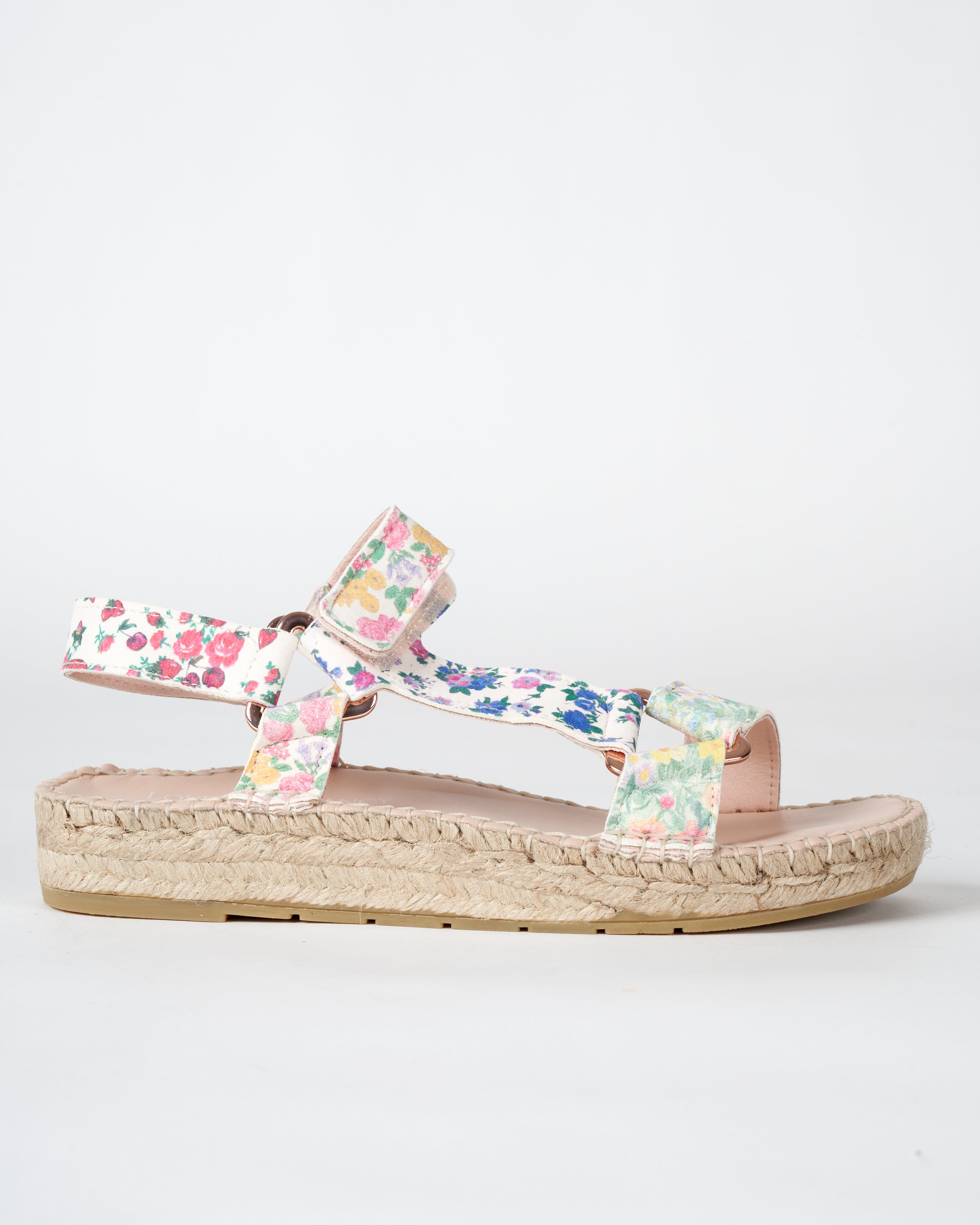 Loveshackfancy, hiking sandals - mixed flowers flat sandal