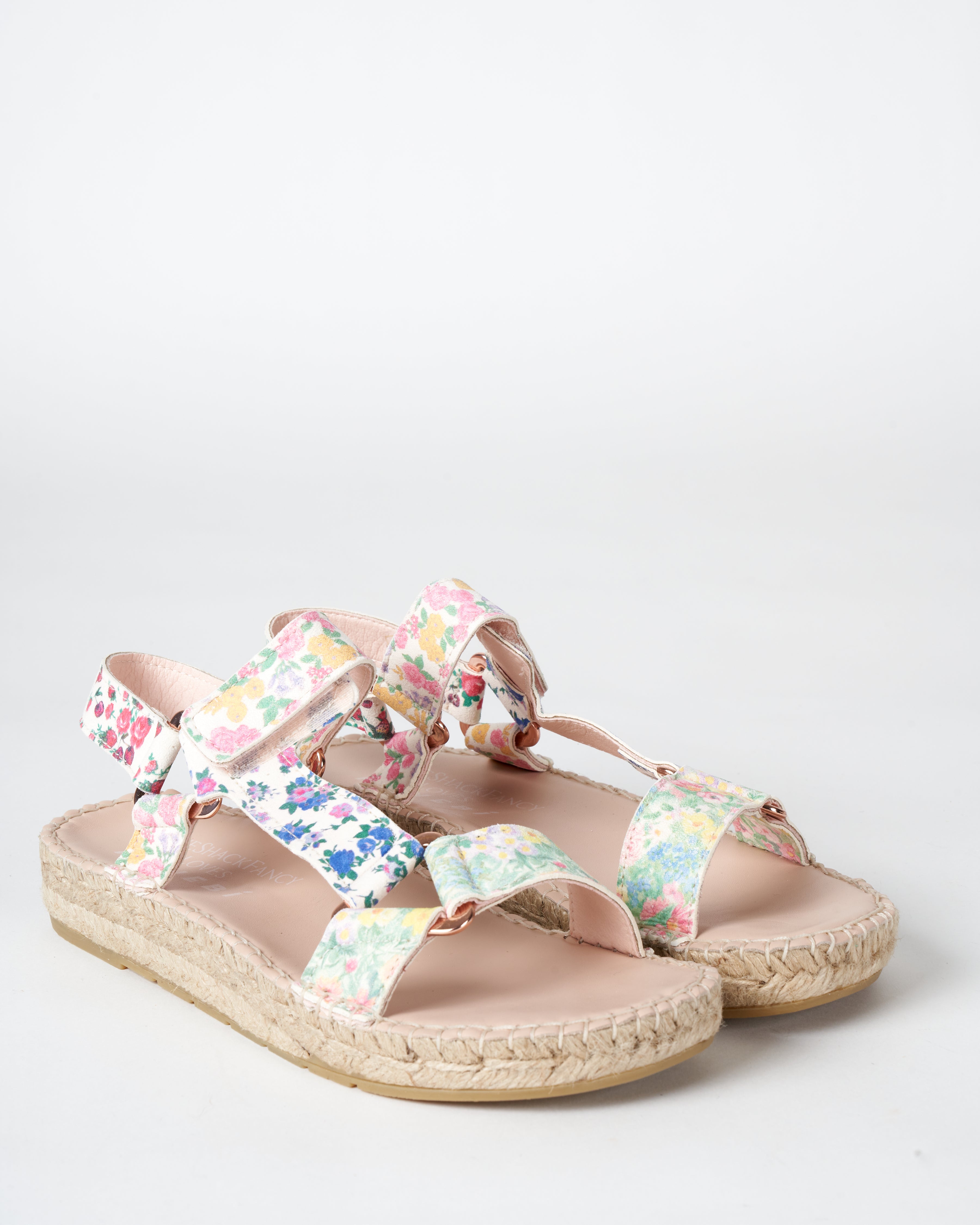 Loveshackfancy, hiking sandals - mixed flowers flat sandal