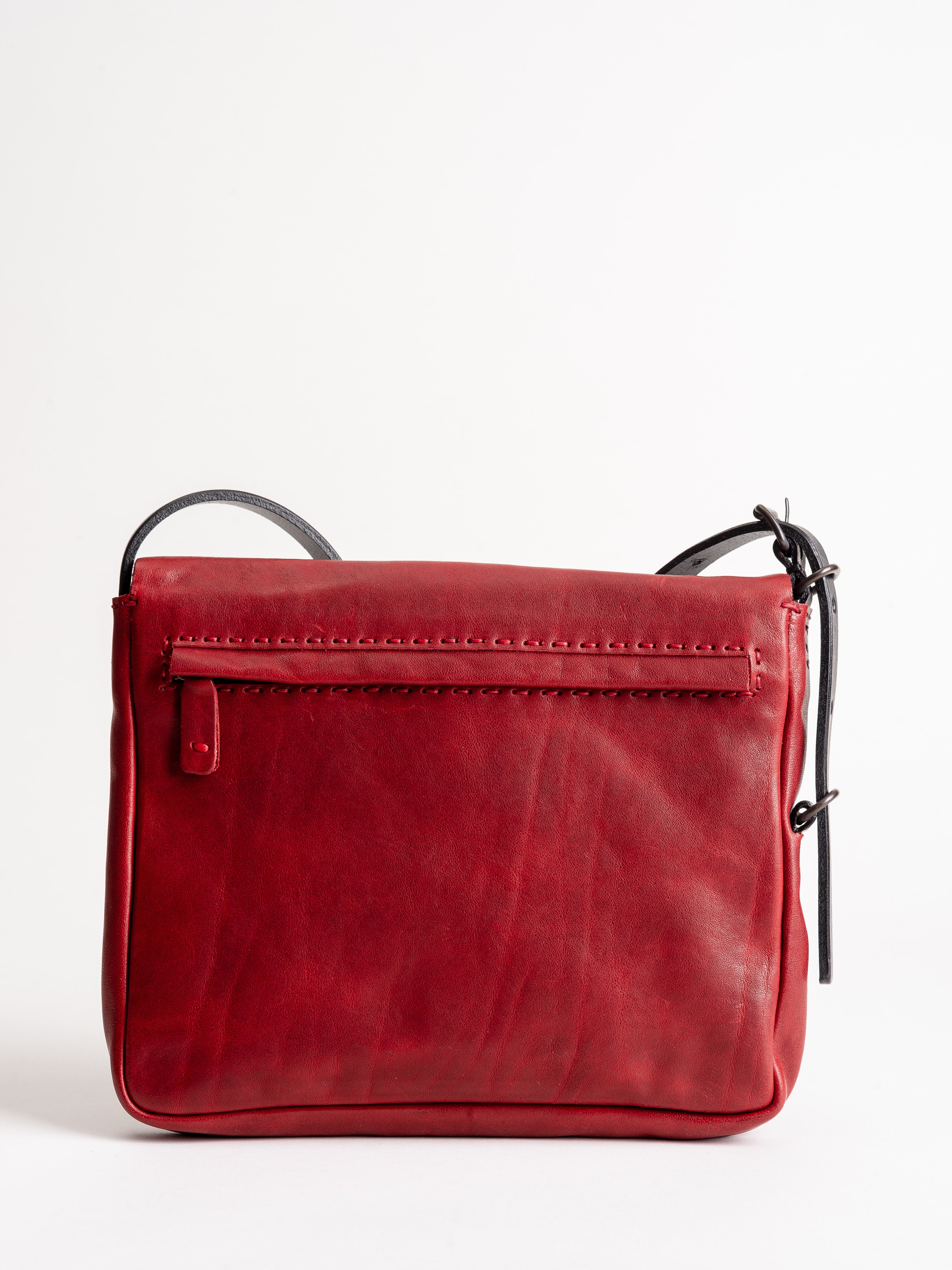 johnny farah, leather bag - red