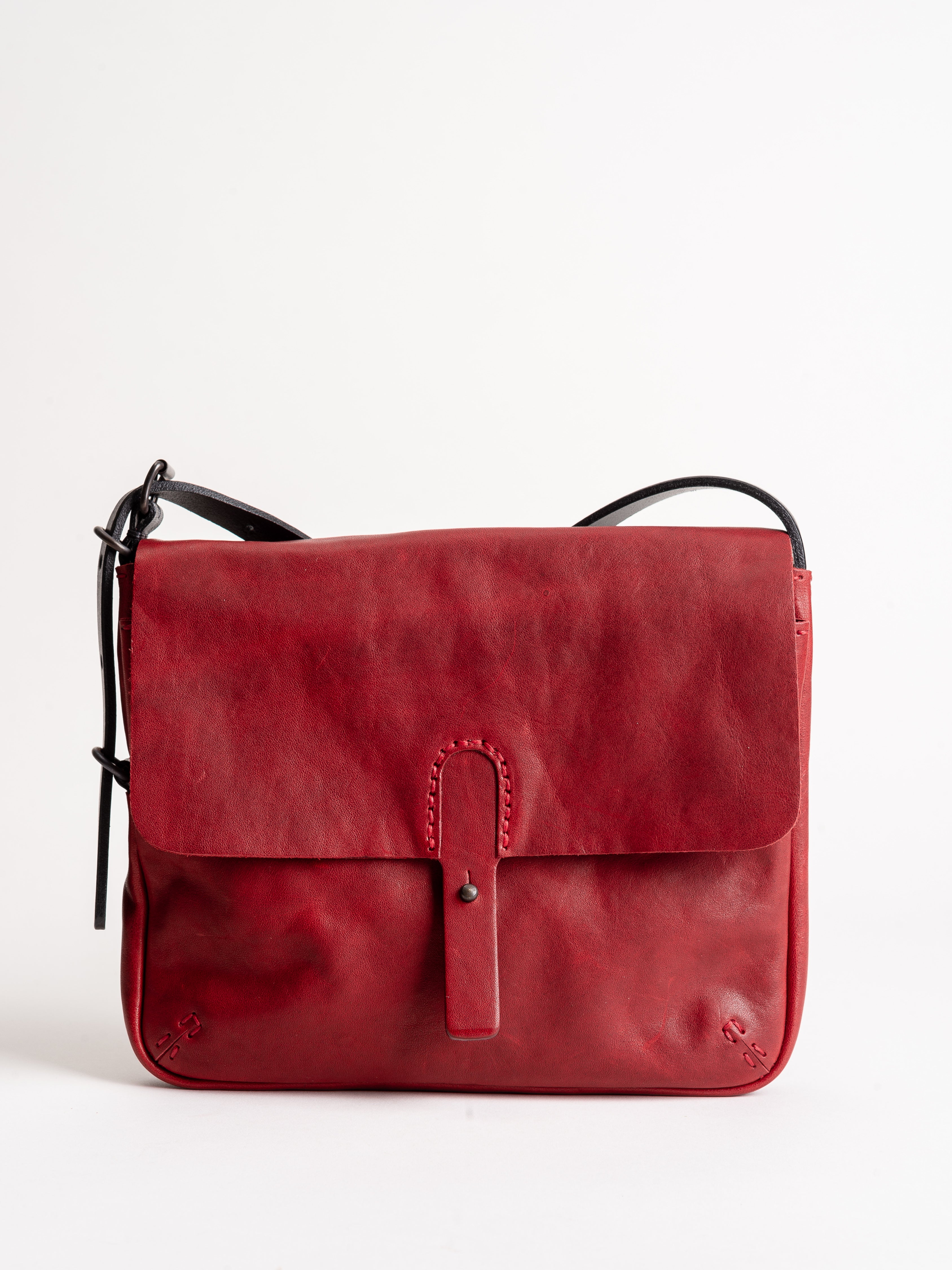 johnny farah, leather bag - red