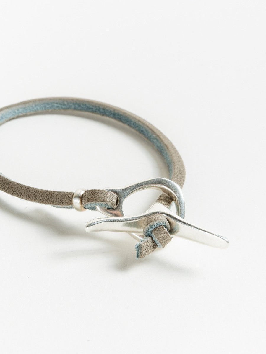 jill platner, leather bracelet – grey