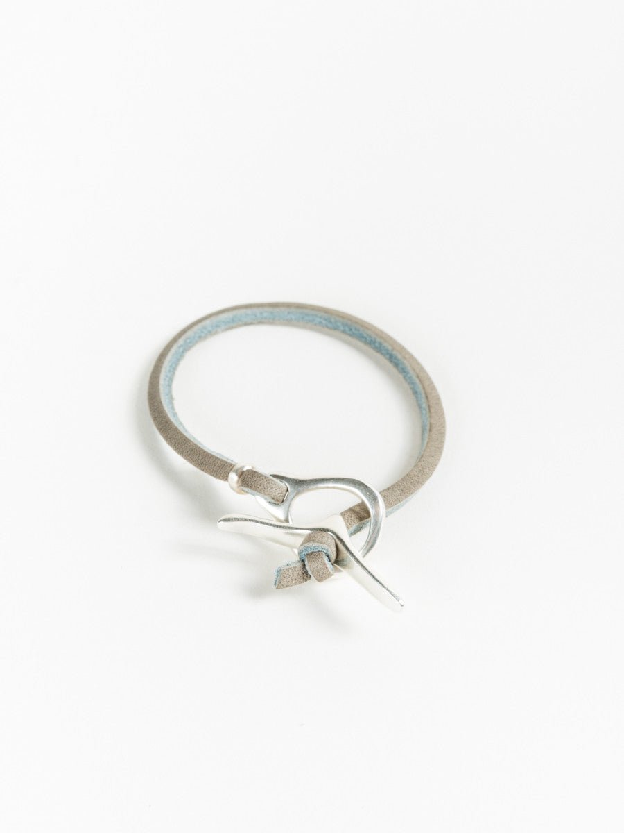 jill platner, leather bracelet – grey