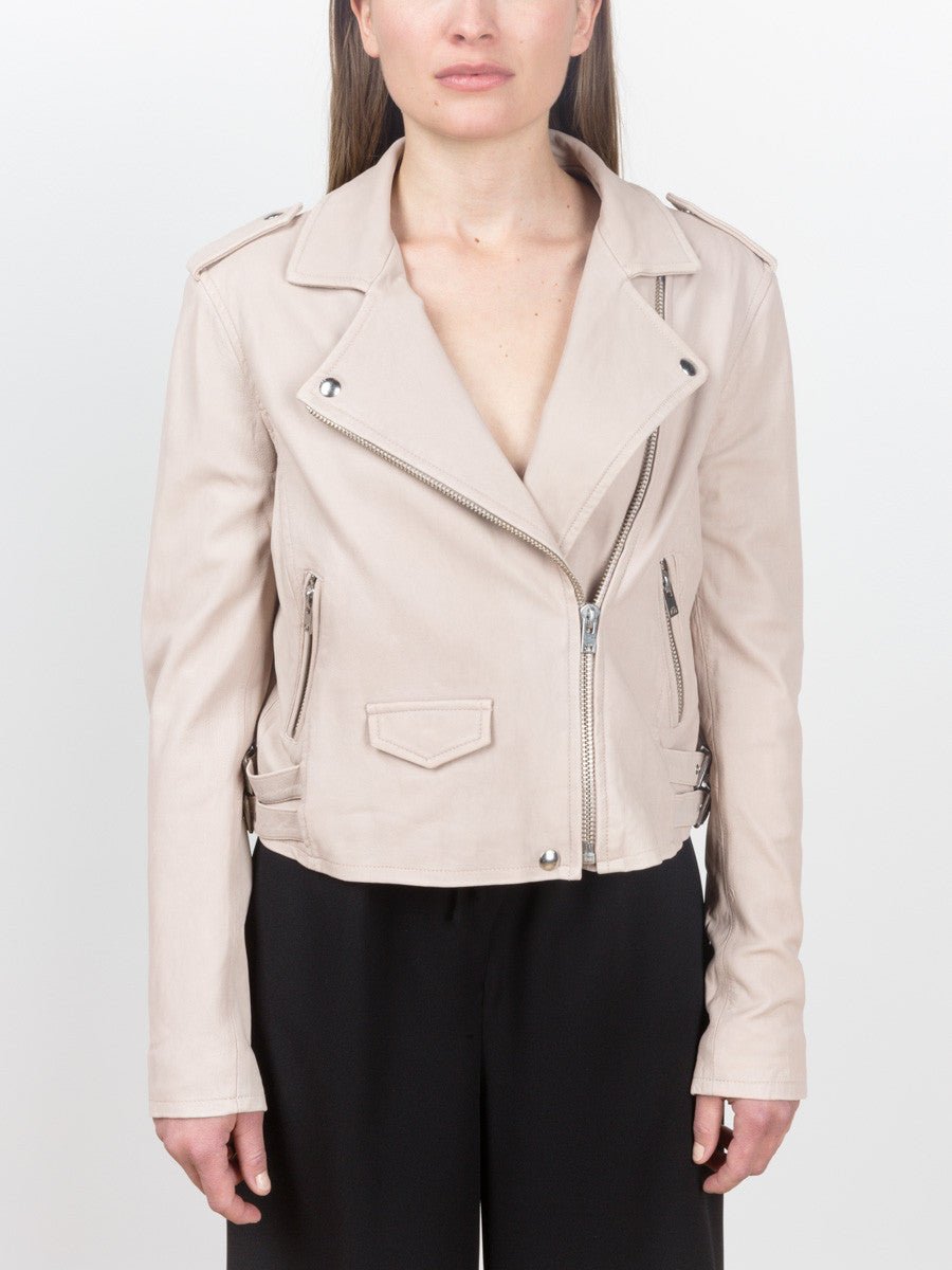 IRO, leather jacket - pink sand