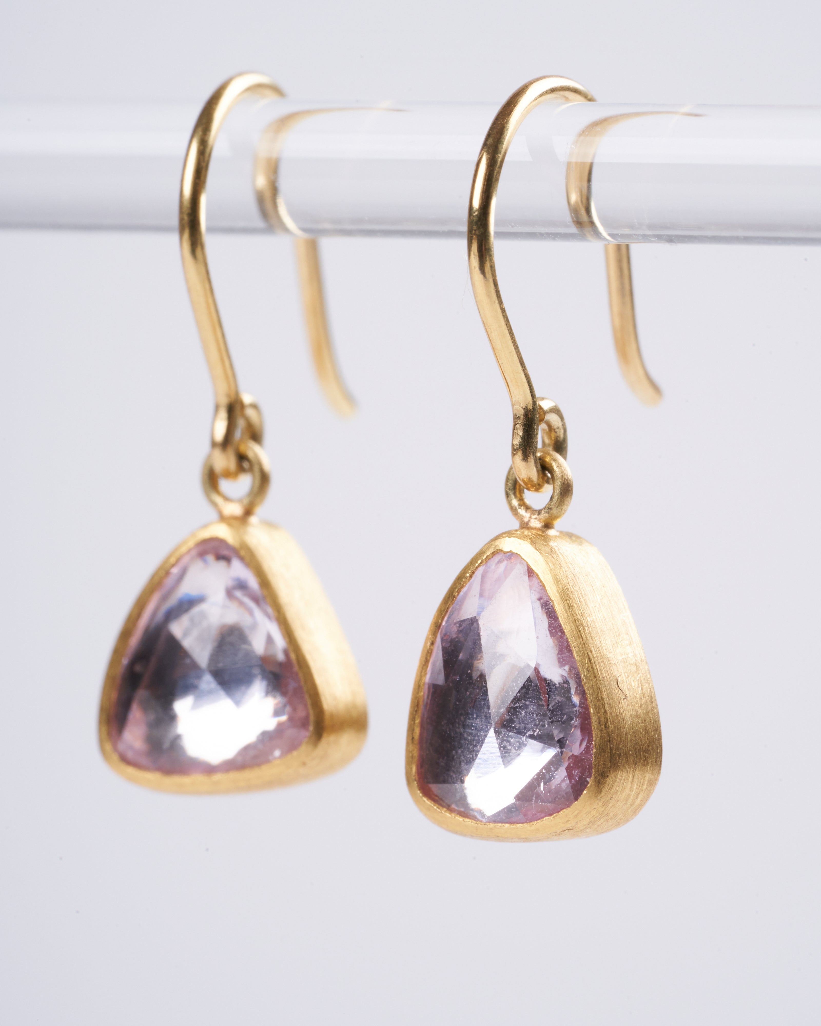 mallary marks, light pink sapphire earrings - pink/ gold