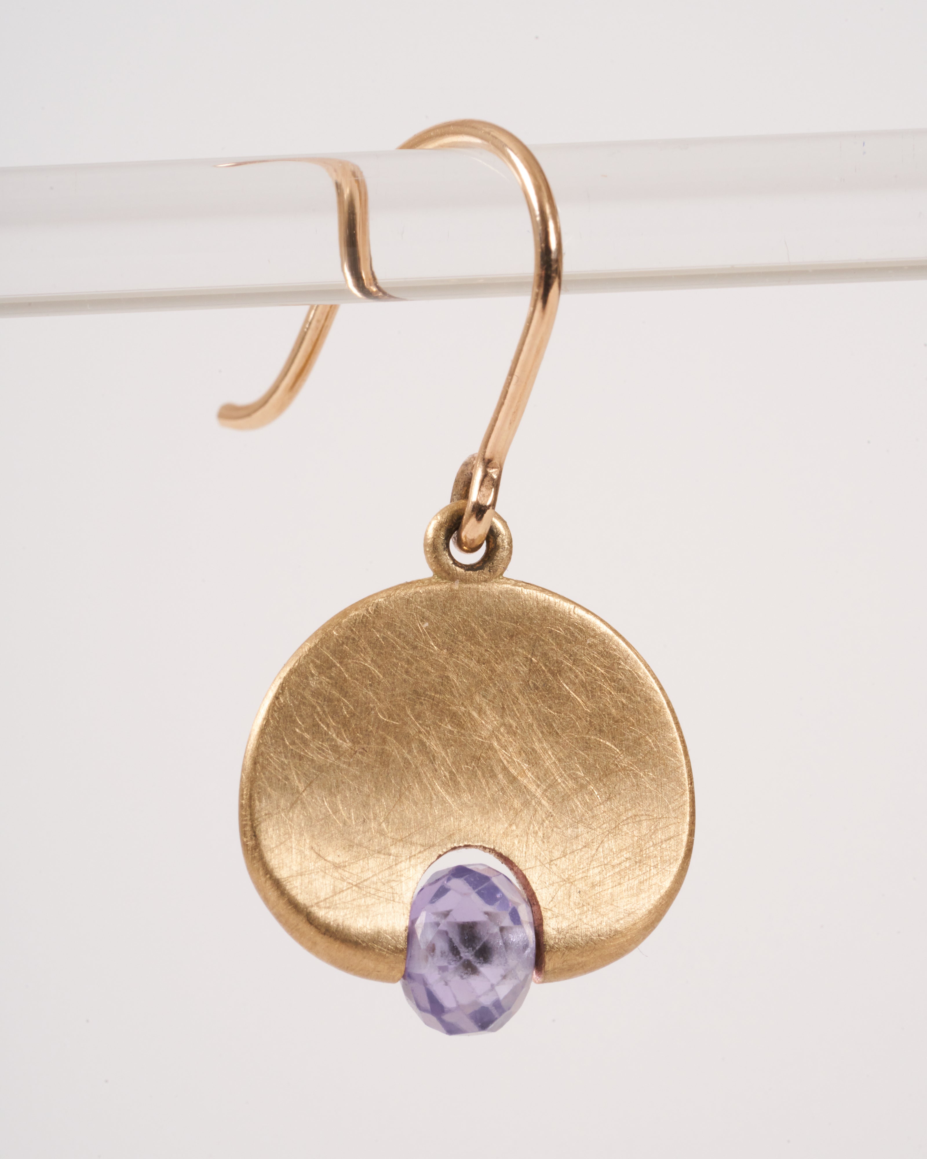 mallary marks, lily pad earring small with lavender sapphire - purple