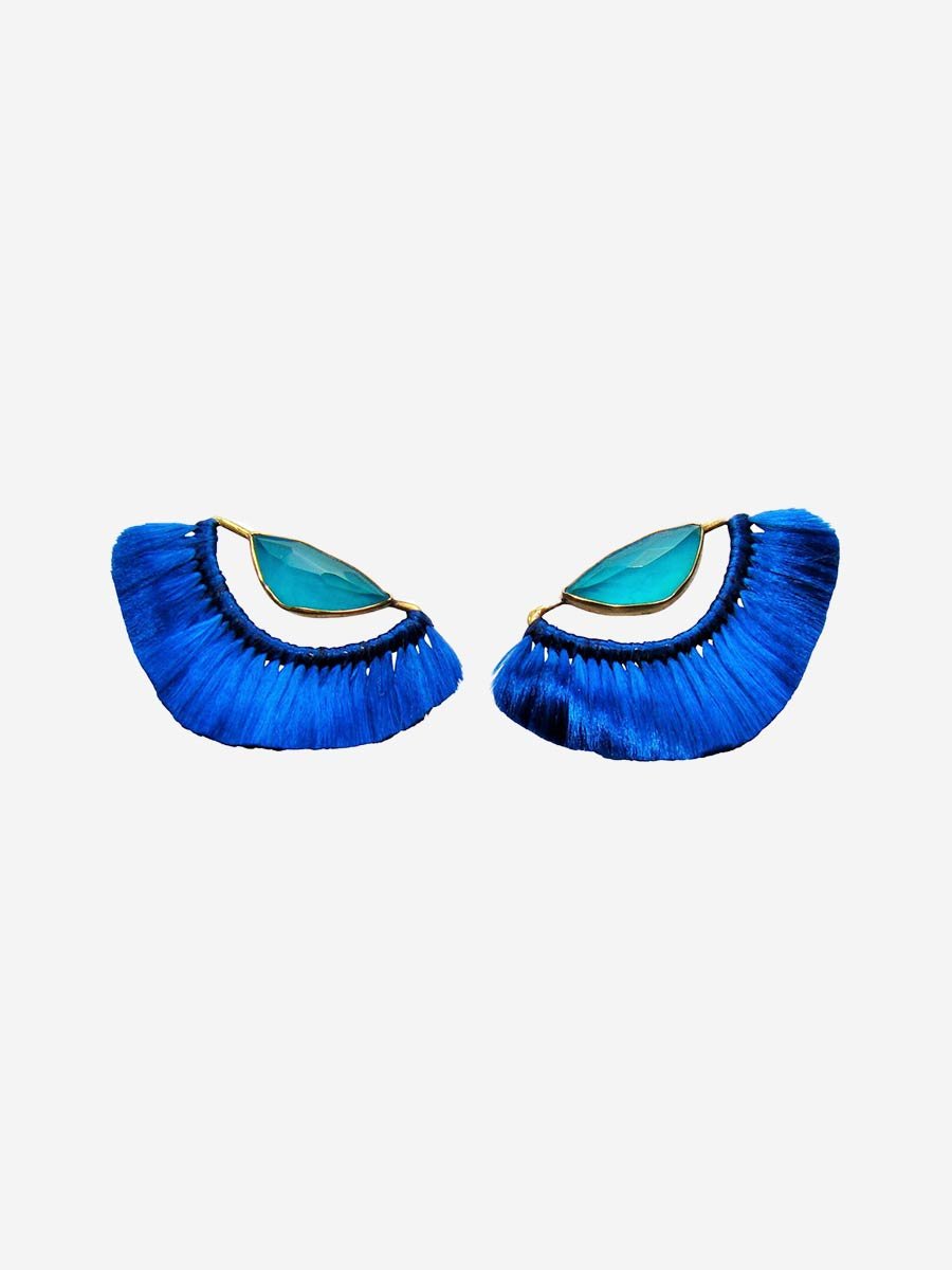 katerina makriyianni, mini blue butterfly earrings