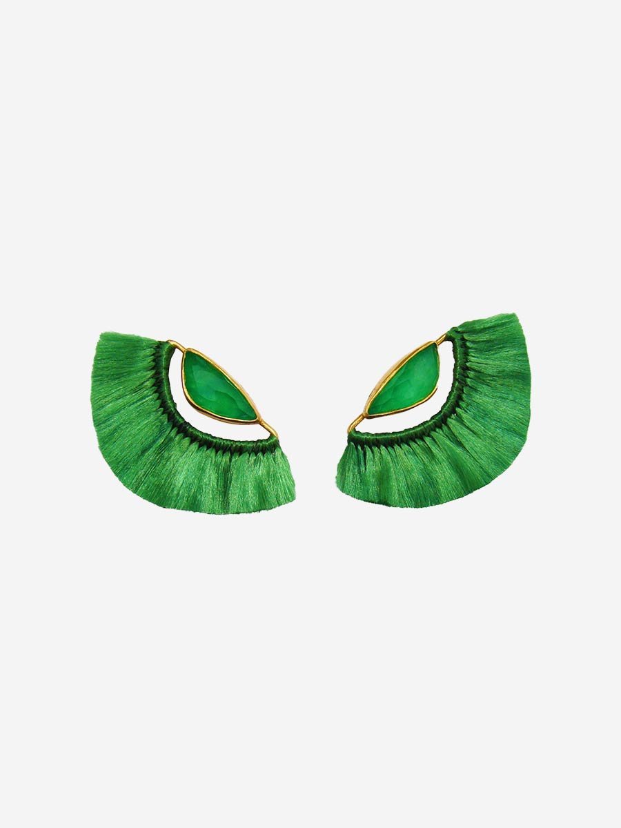 katerina makriyianni, mini green butterfly earrings