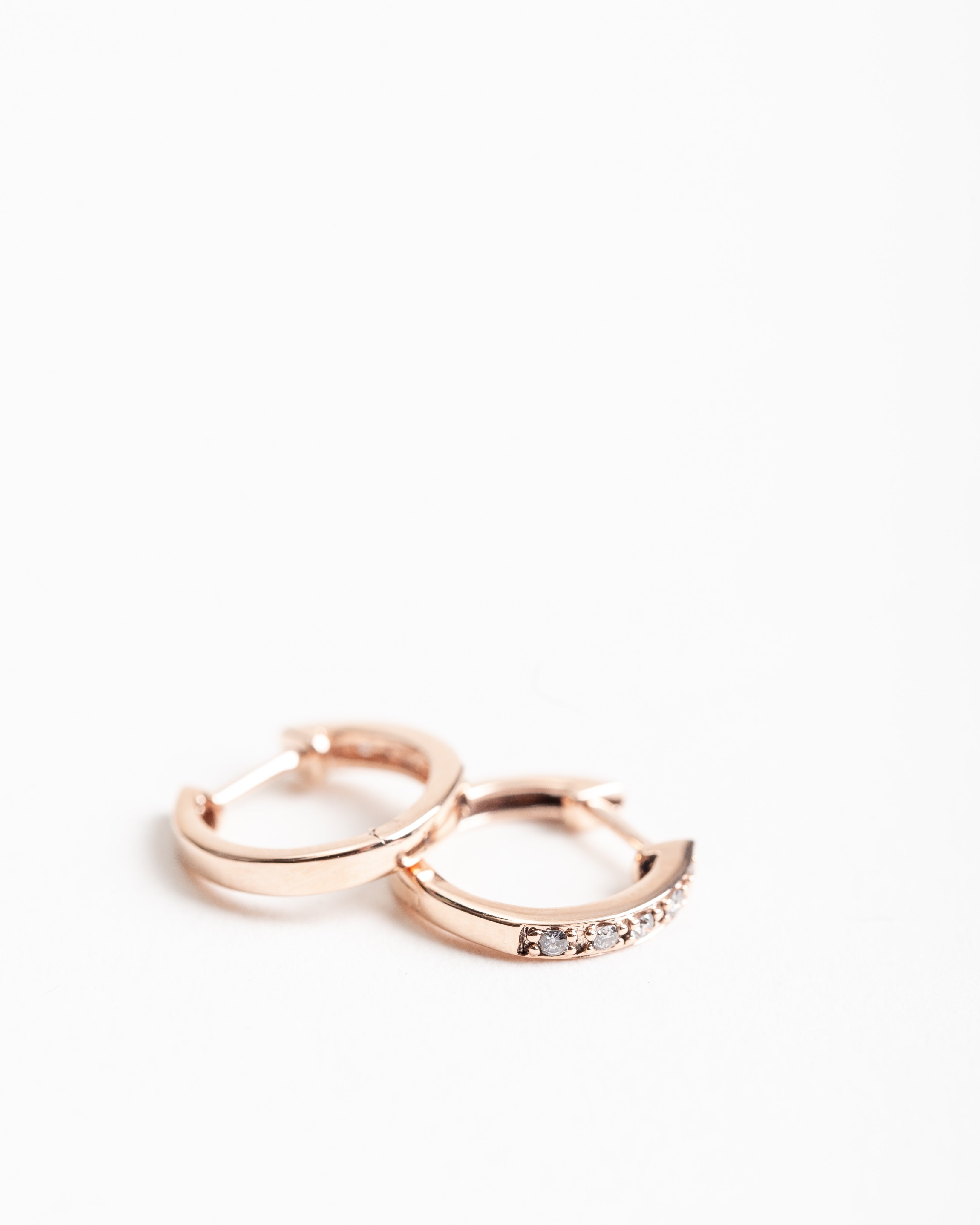 kc designs, mini rose gold hoop