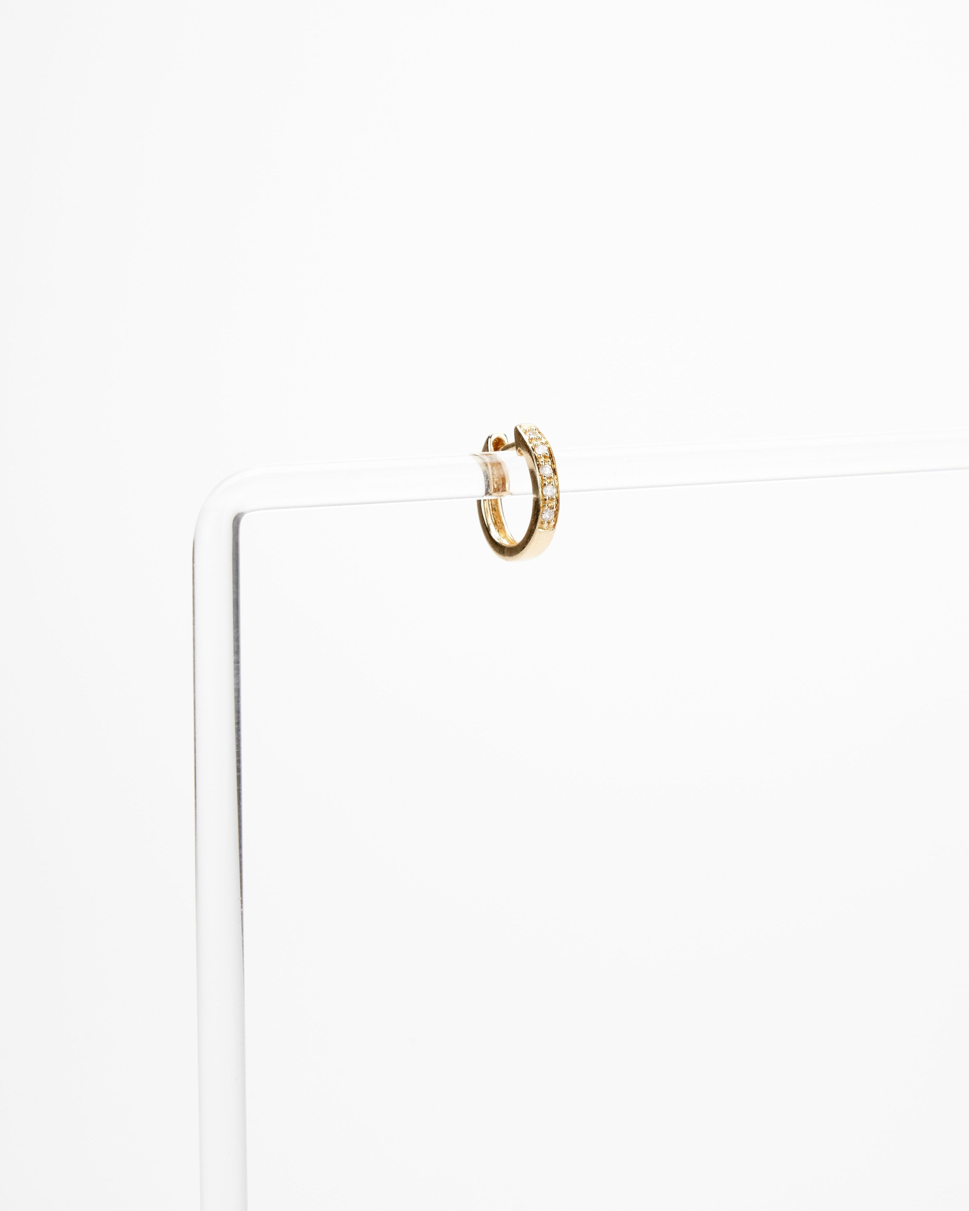 kc designs, mini yellow gold hoop single