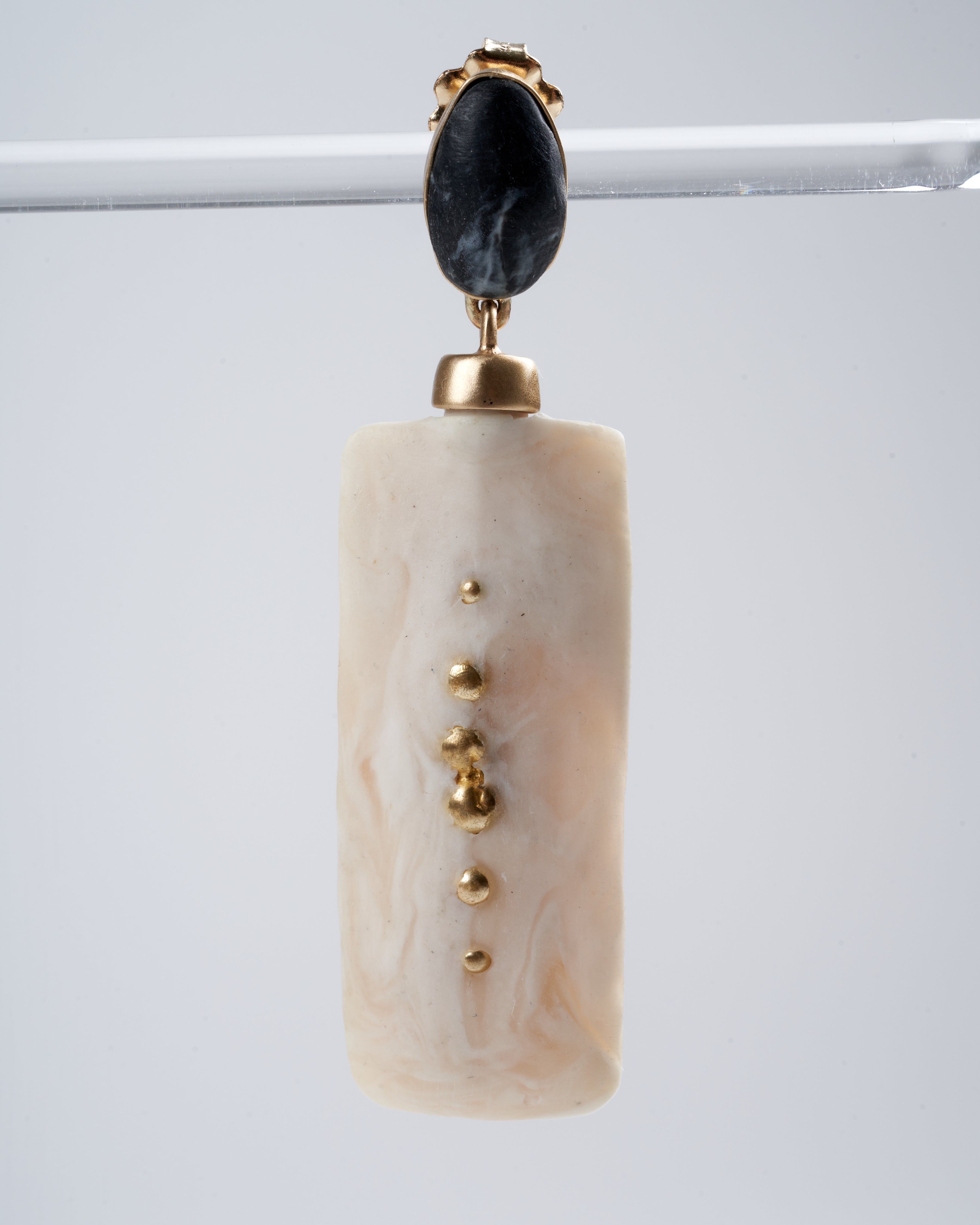 julie cohn designs, monolith cream clay earring - clay