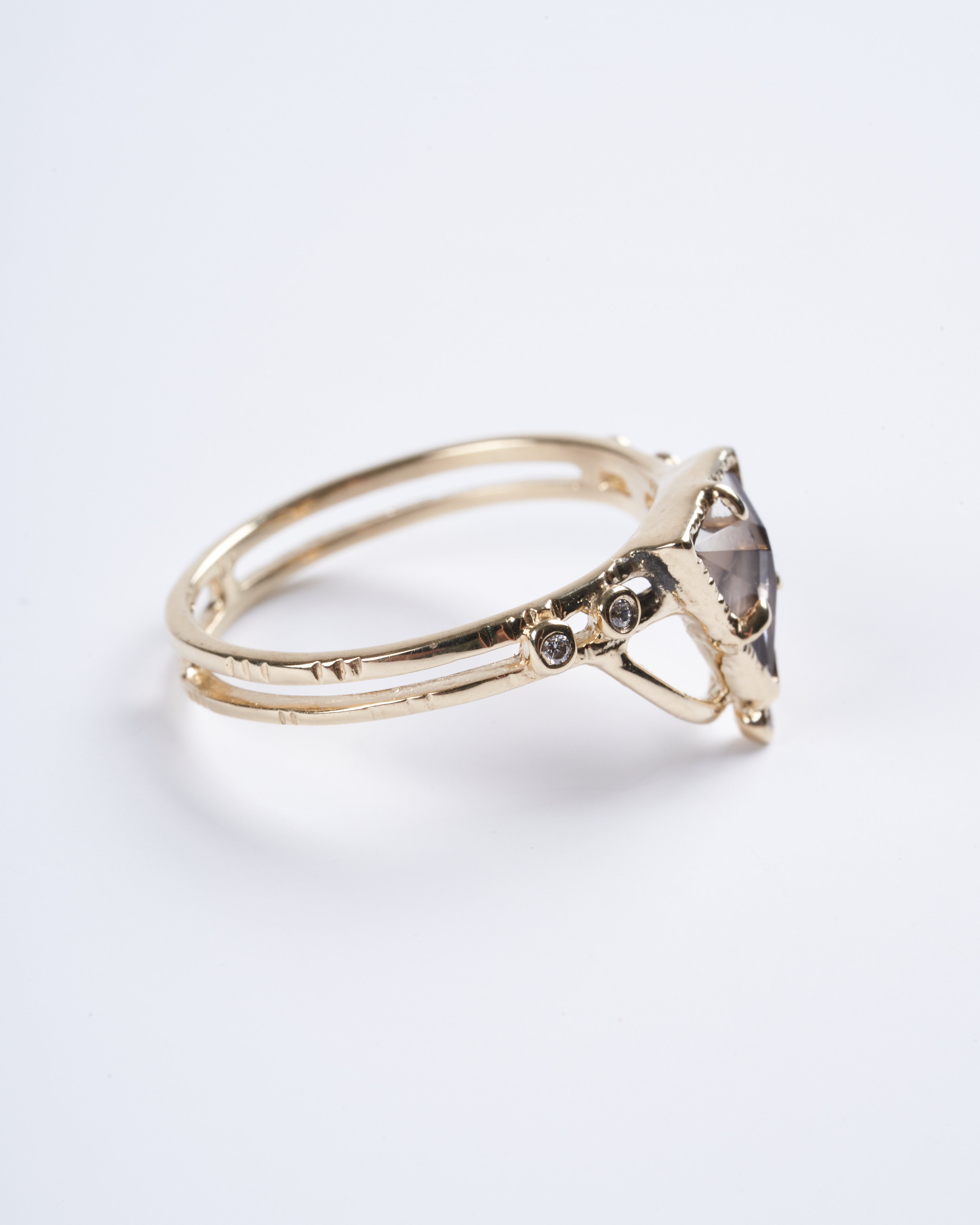 lio and linn, north star triangle smokey ring - gold