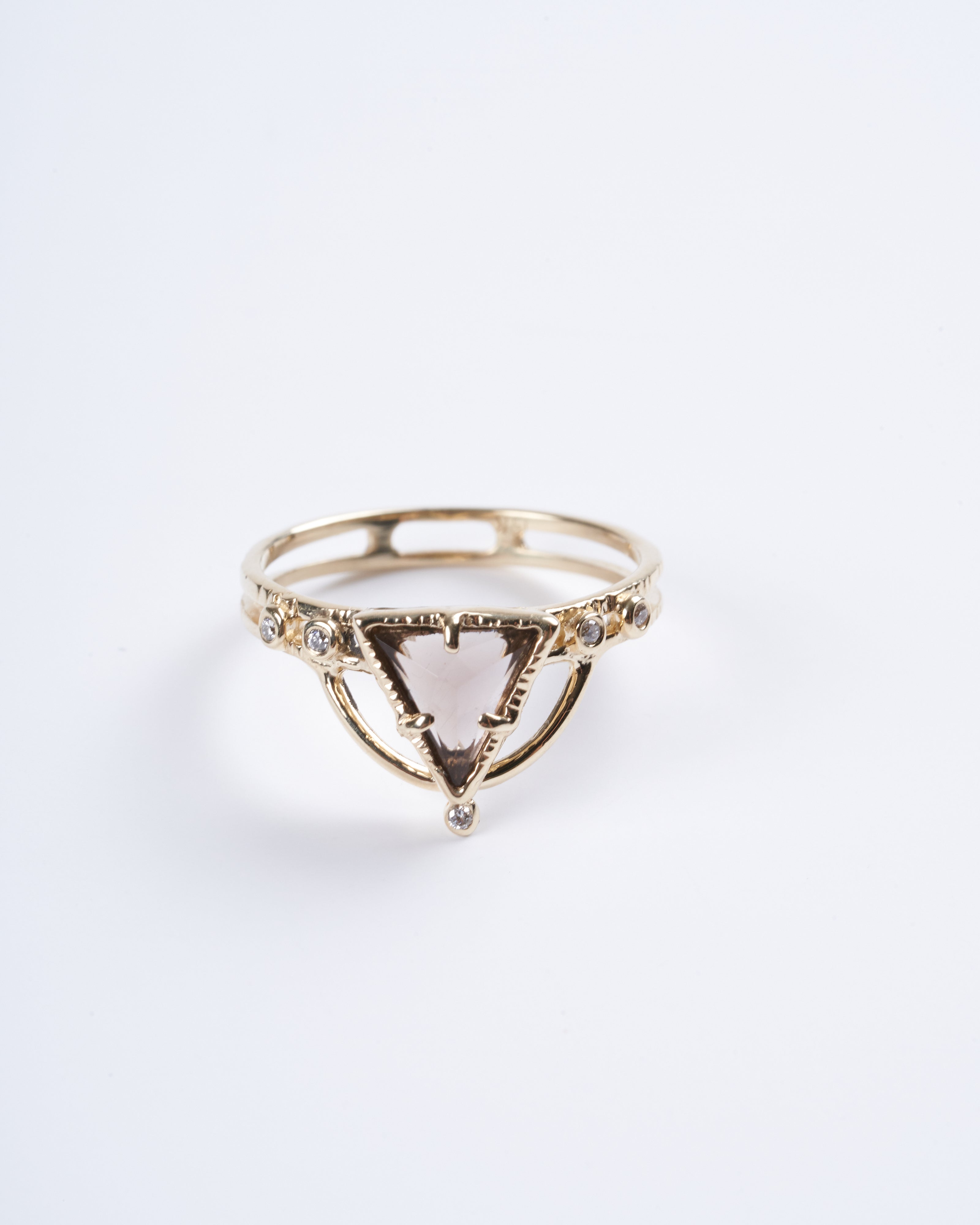 lio and linn, north star triangle smokey ring - gold