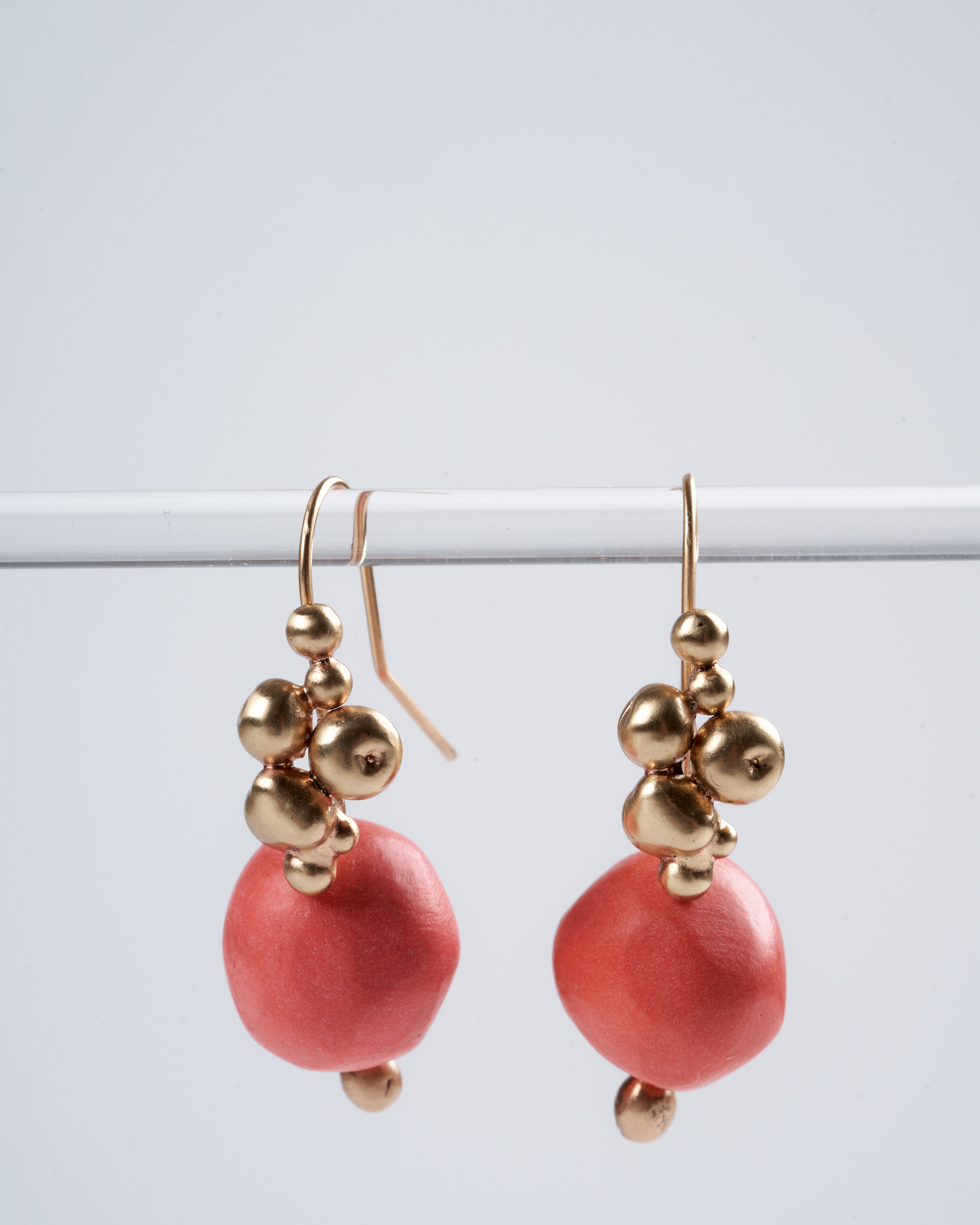 julie cohn designs, ore persimmon bronze clay earring - persimmon