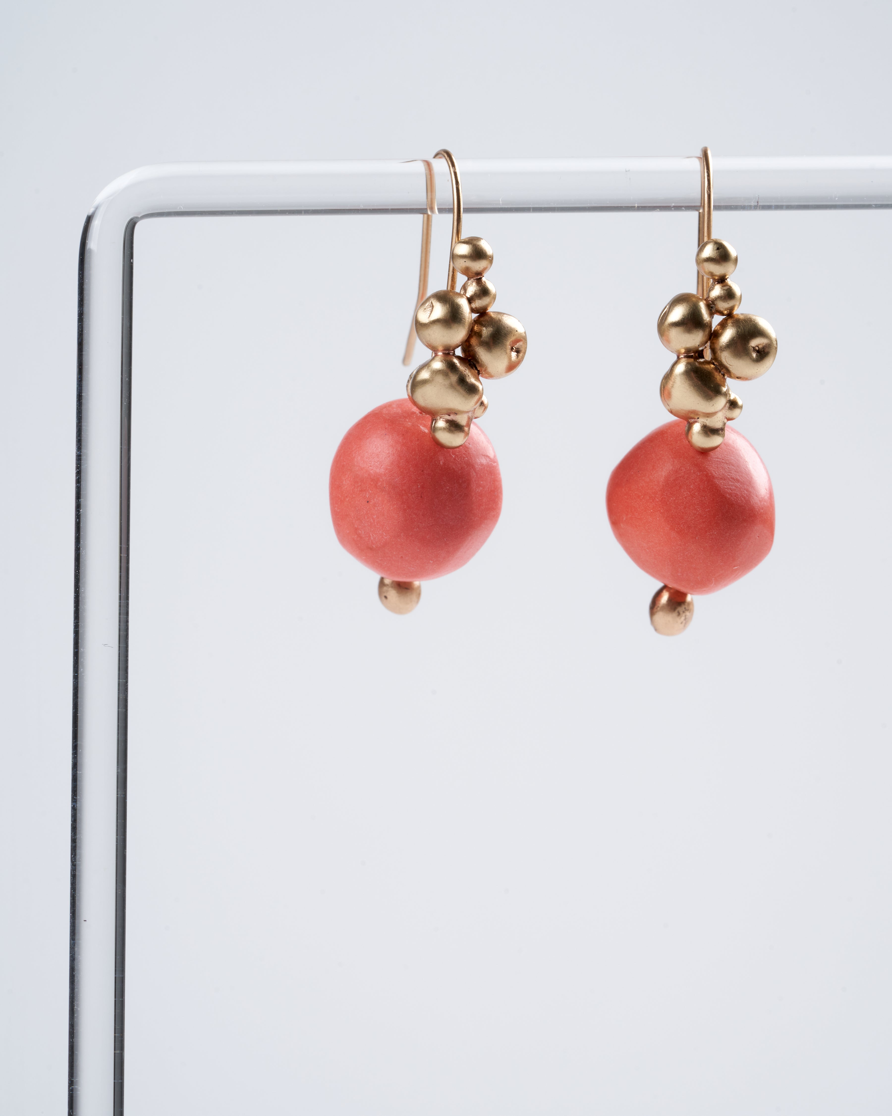 julie cohn designs, ore persimmon bronze clay earring - persimmon