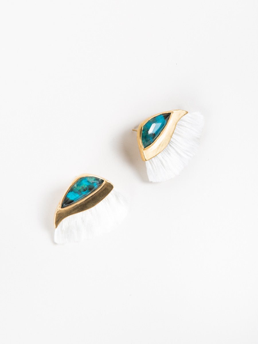 katerina makriyianni, peacock earrings