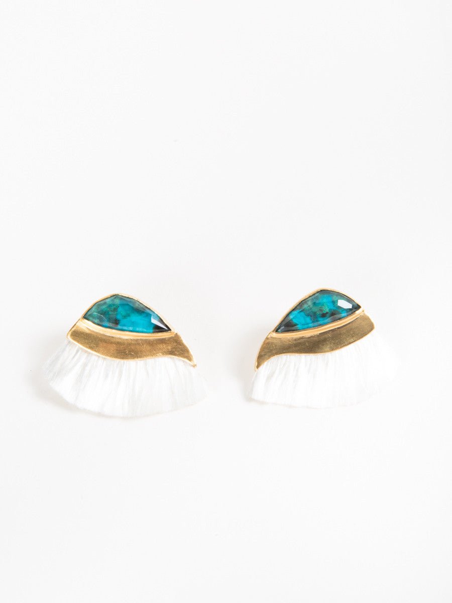 katerina makriyianni, peacock earrings