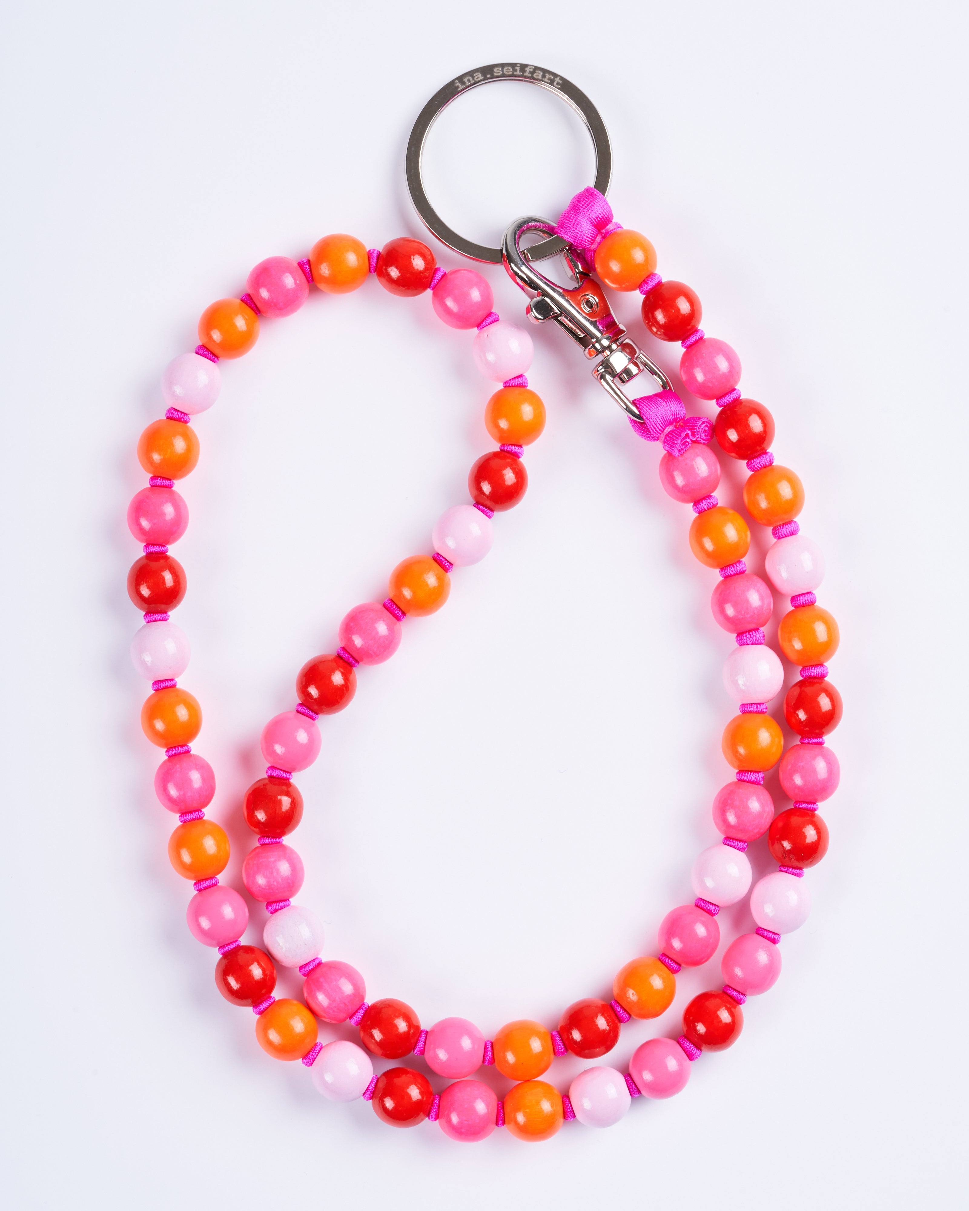 ina seifart, perlen long keyholder - pink mix