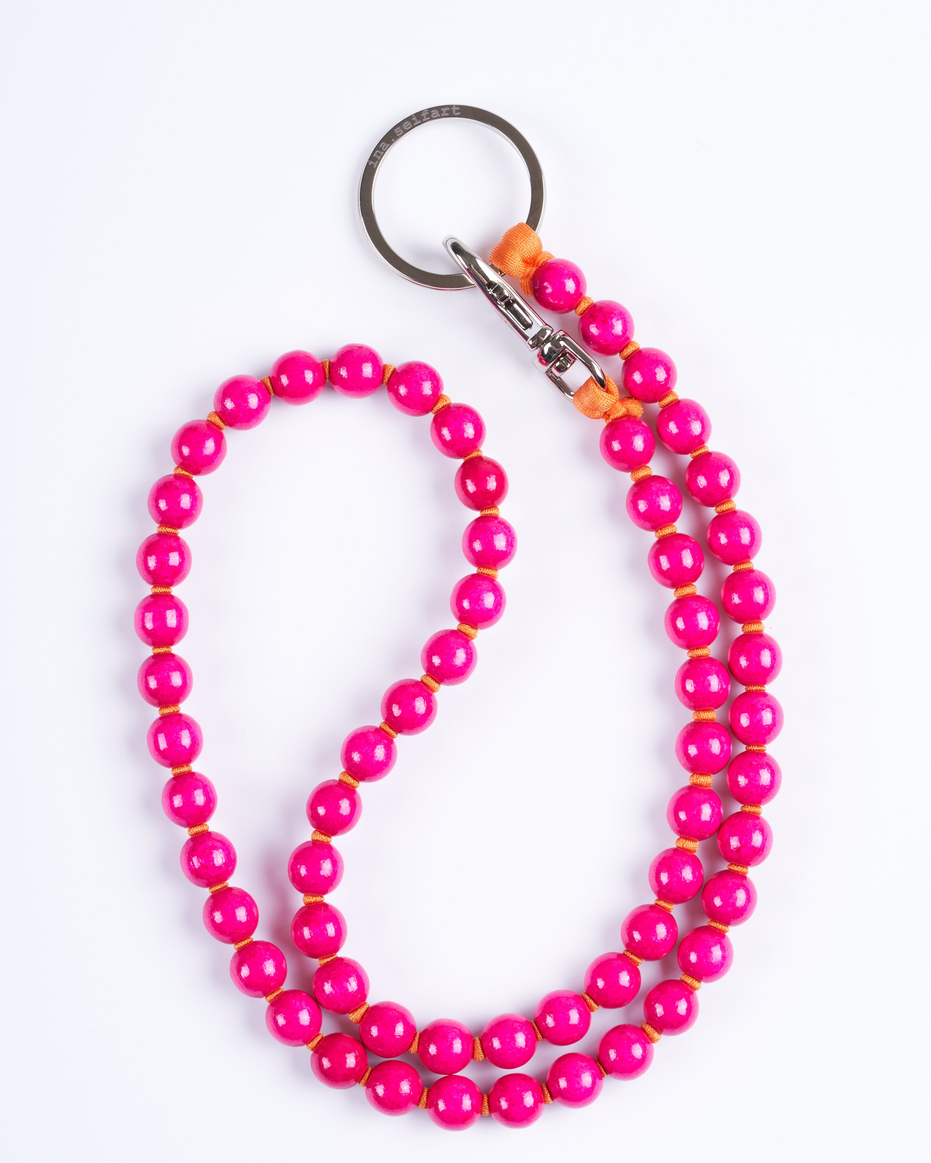 ina seifart, perlen long keyholder - rose orange