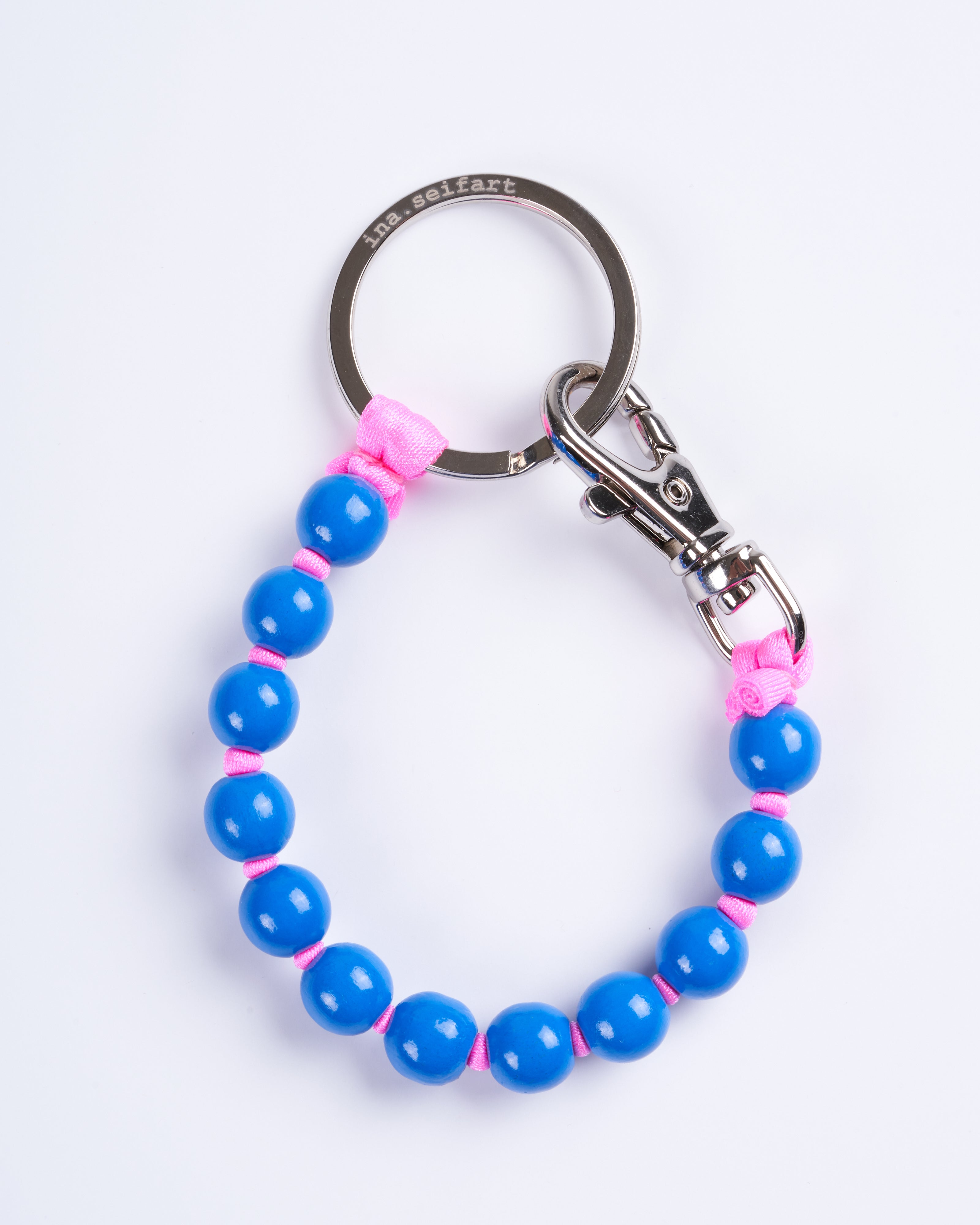 ina seifart, perlen short keyholder - blue-pink