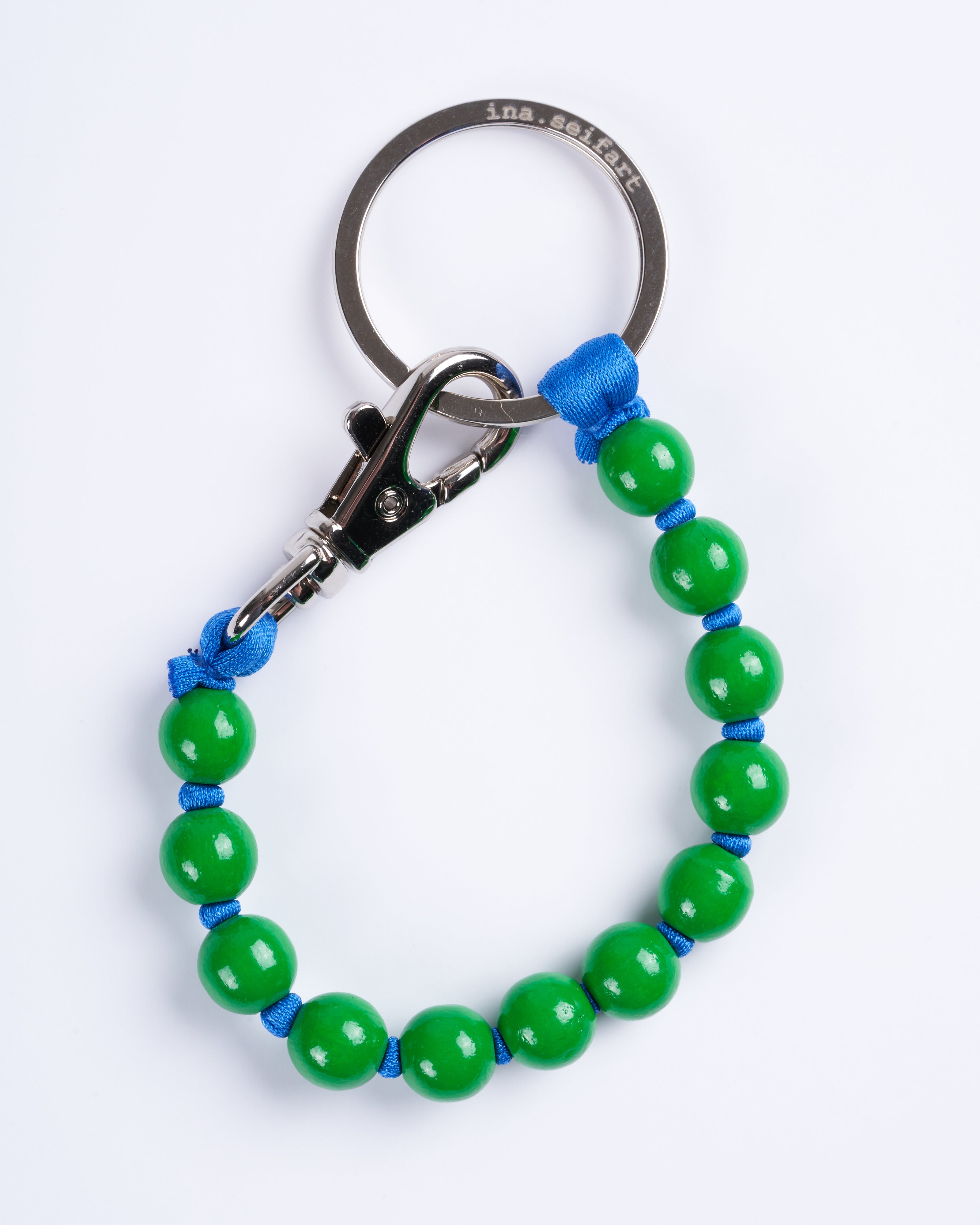 ina seifart, perlen short keyholder - green-blue