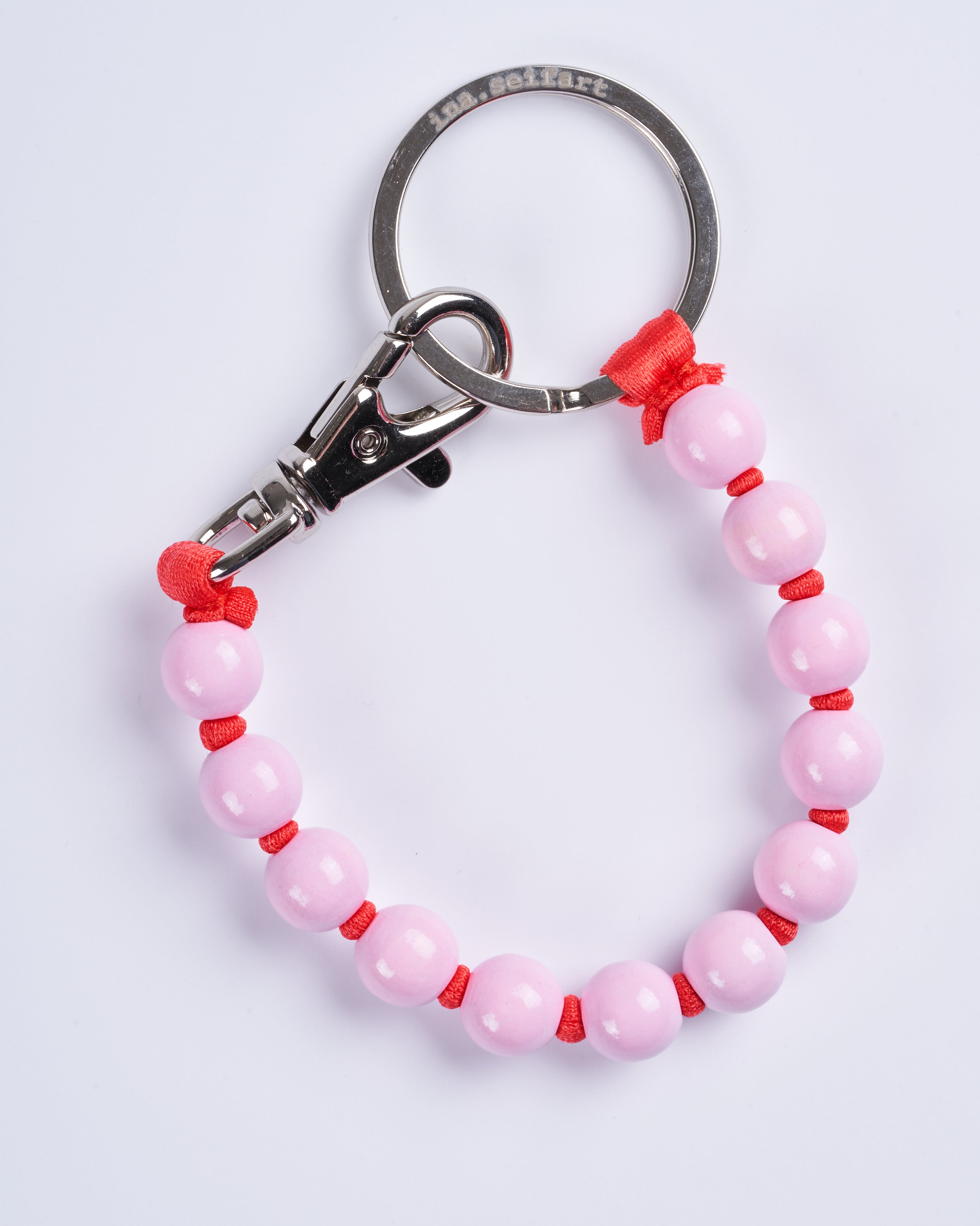 ina seifart, perlen short keyholder - pastel rose red