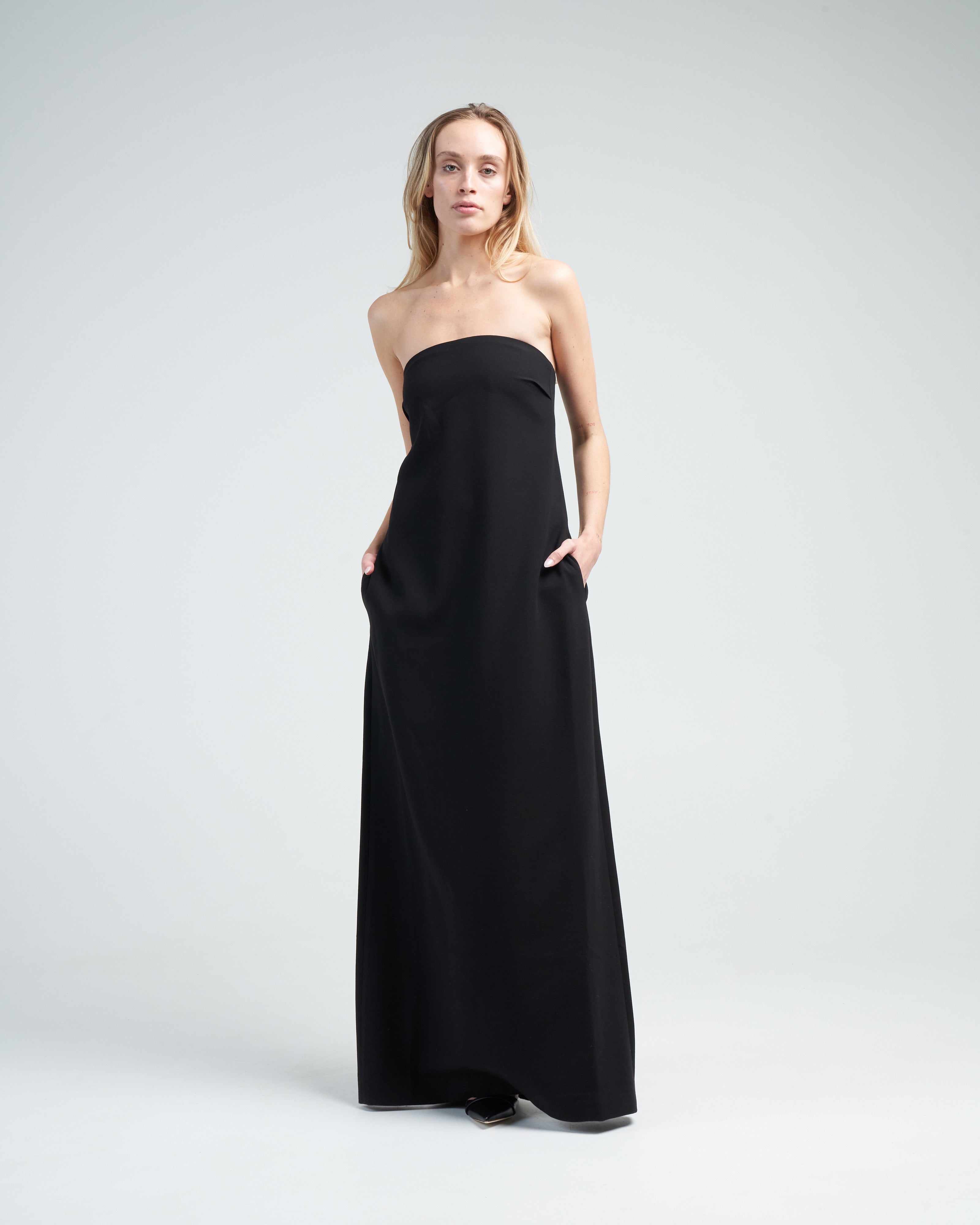 kallmeyer, petra strapless gown - black