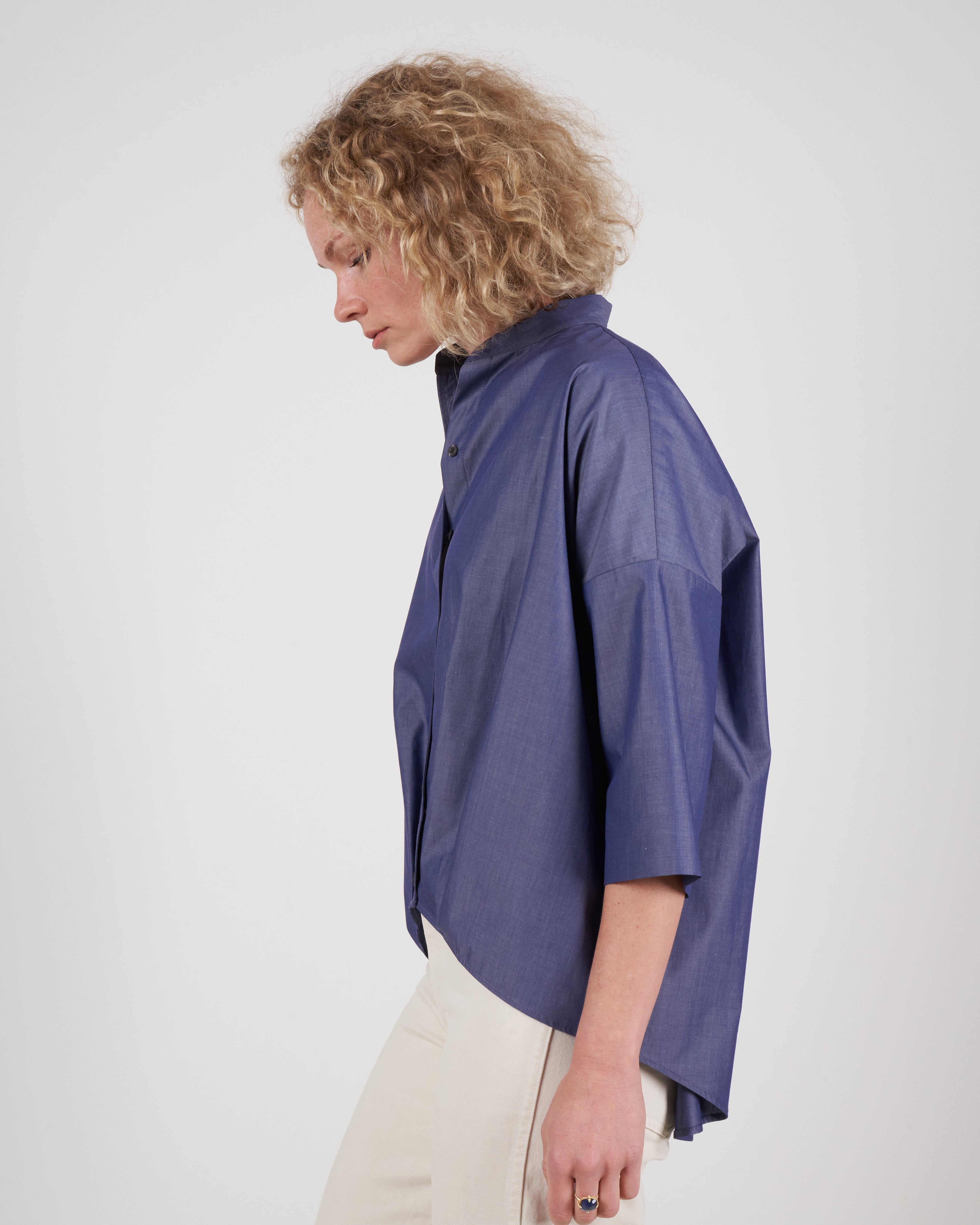 Kal Rieman, pleat hem kimono - indigo