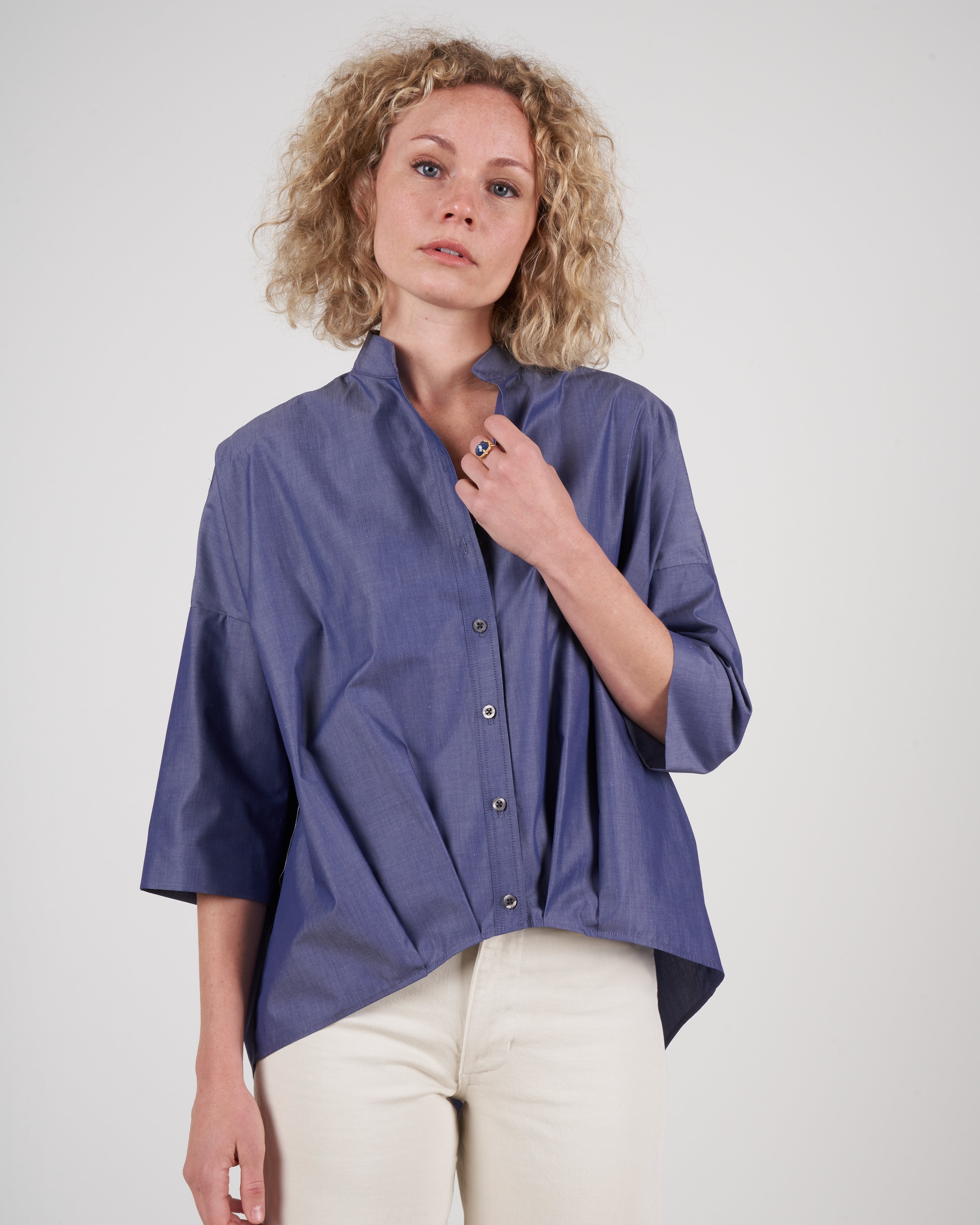 Kal Rieman, pleat hem kimono - indigo