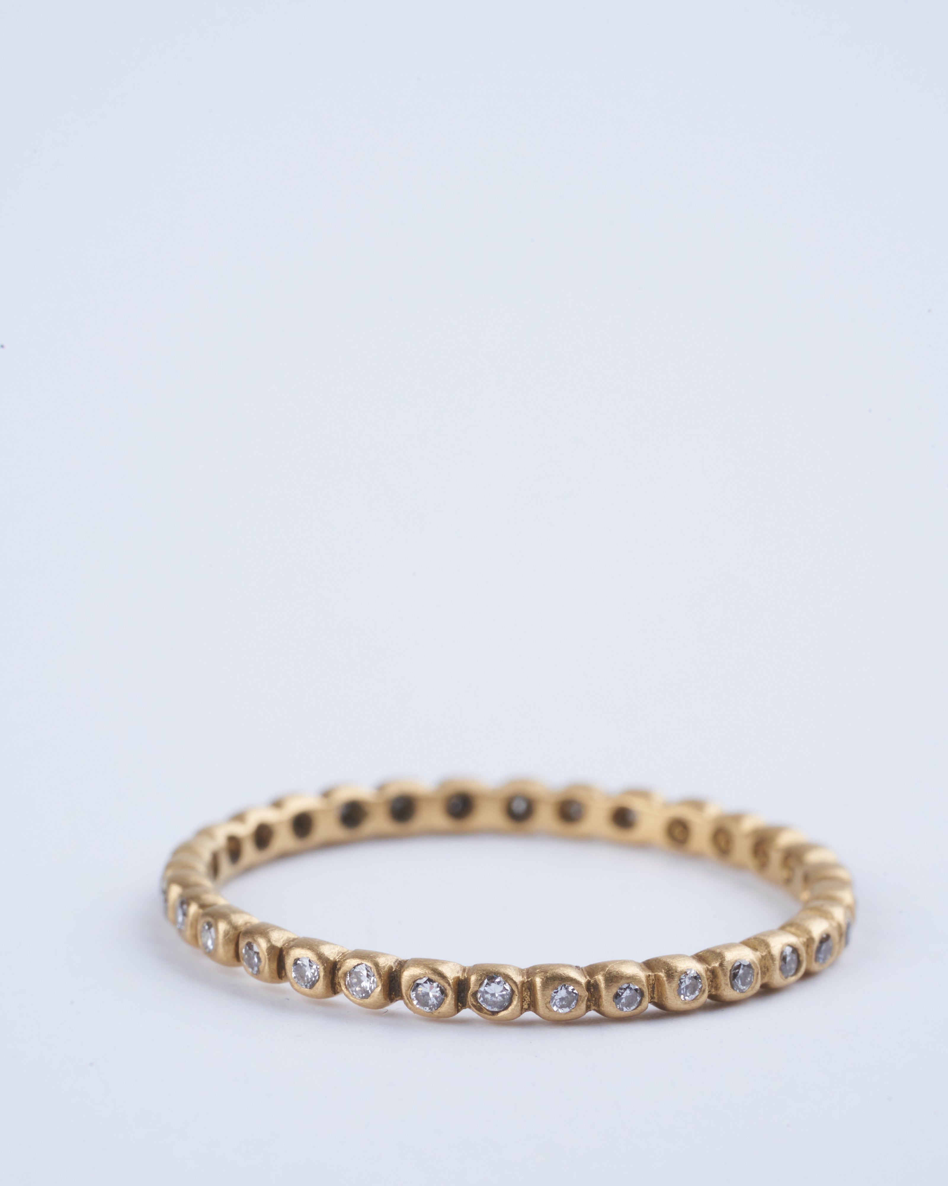 marian maurer, porch band with 1mm diamonds - 18k yellow gold