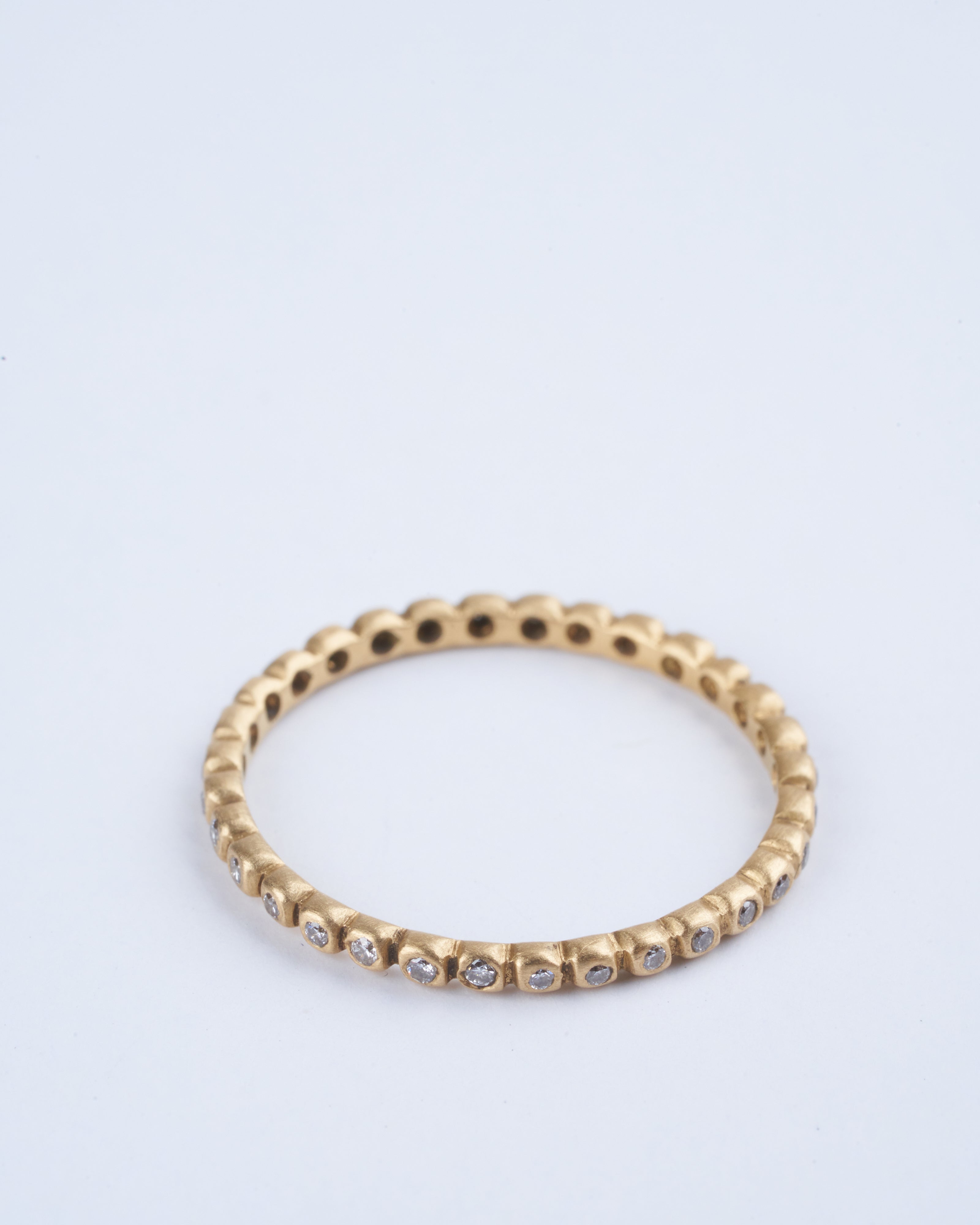 marian maurer, porch band with 1mm diamonds - 18k yellow gold